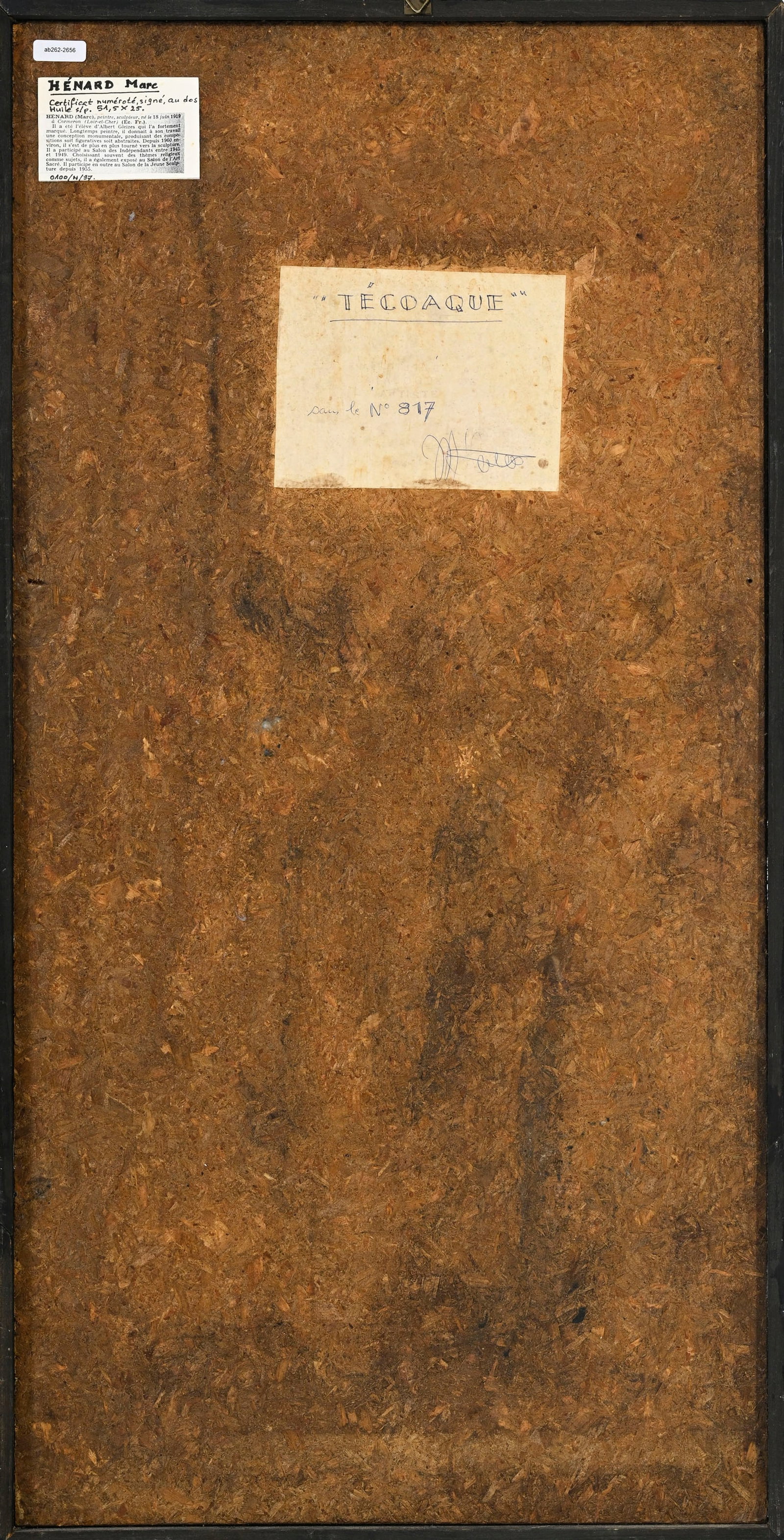 Marc Henard (1919-1992), "Técoaque", 1970, technique mixte sur papier monté sur panneau, s - 5