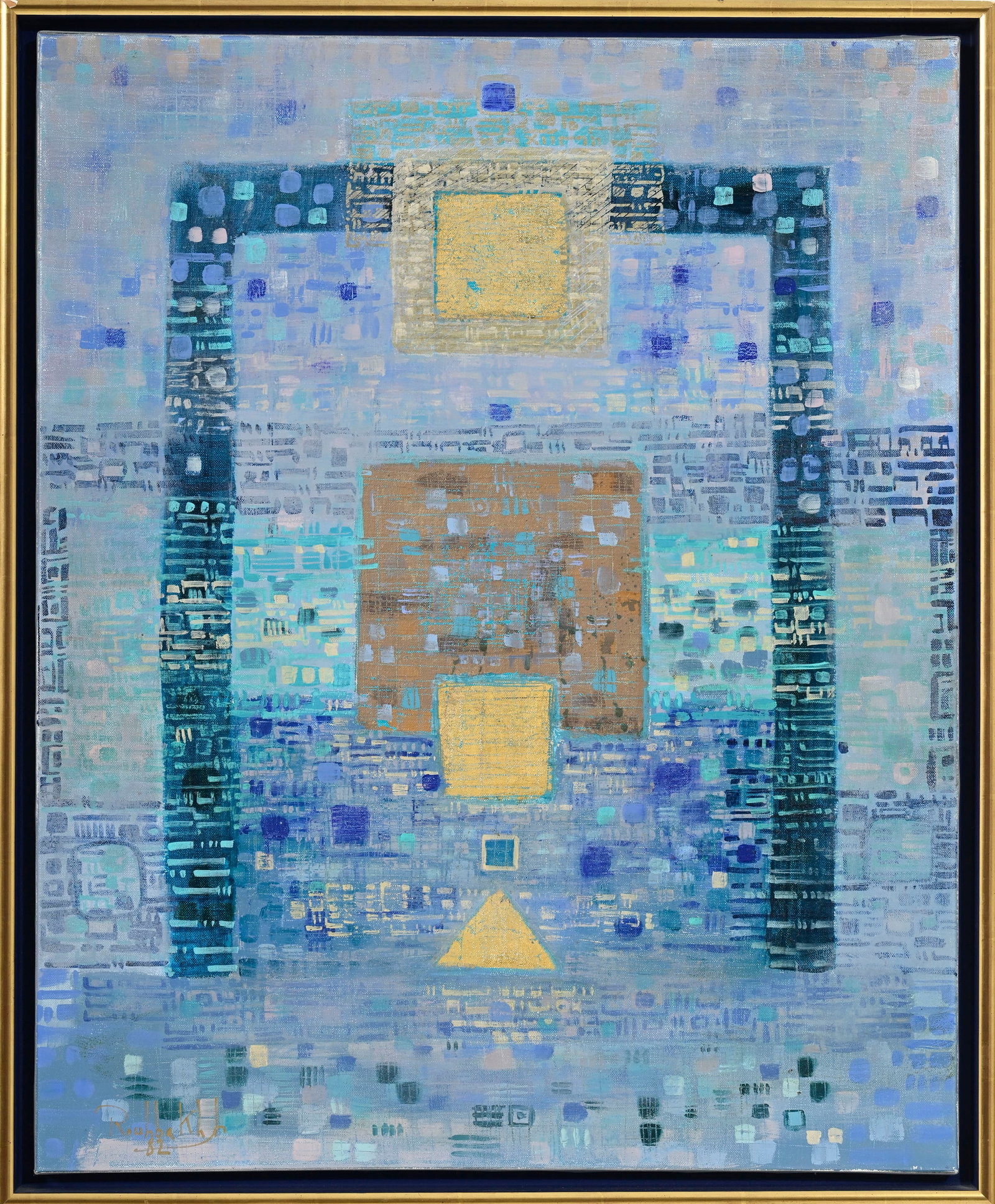 Jafar Rouhbakhsh (1938/40-1996), "Rivière coup bleu", 1982, technique mixte sur toile, sign - 2