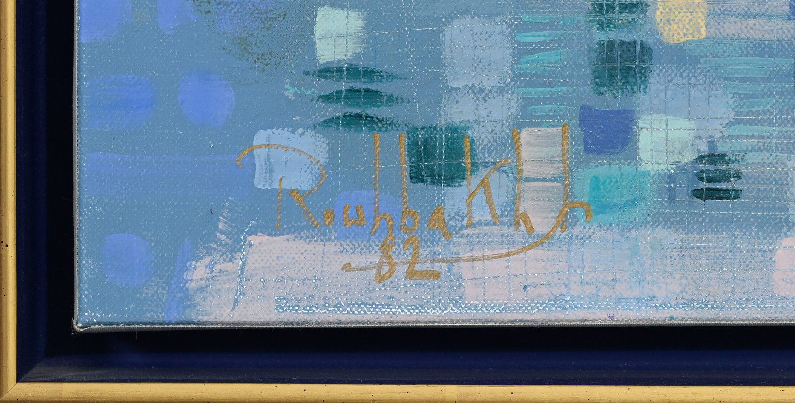 Jafar Rouhbakhsh (1938/40-1996), "Rivière coup bleu", 1982, technique mixte sur toile, sign - 4