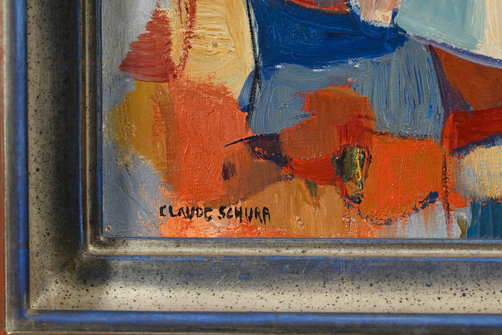 Claude Schurr (1921-2014), Composition, huile sur toile, signée, 22x27 cm Au verso: Tampon de  - 4