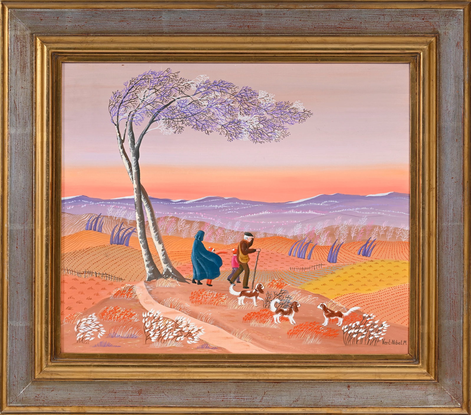 Michèle Vert-Nibet (1944), Paysage animé par temps venteux, huile sur toile, signée,  - 2