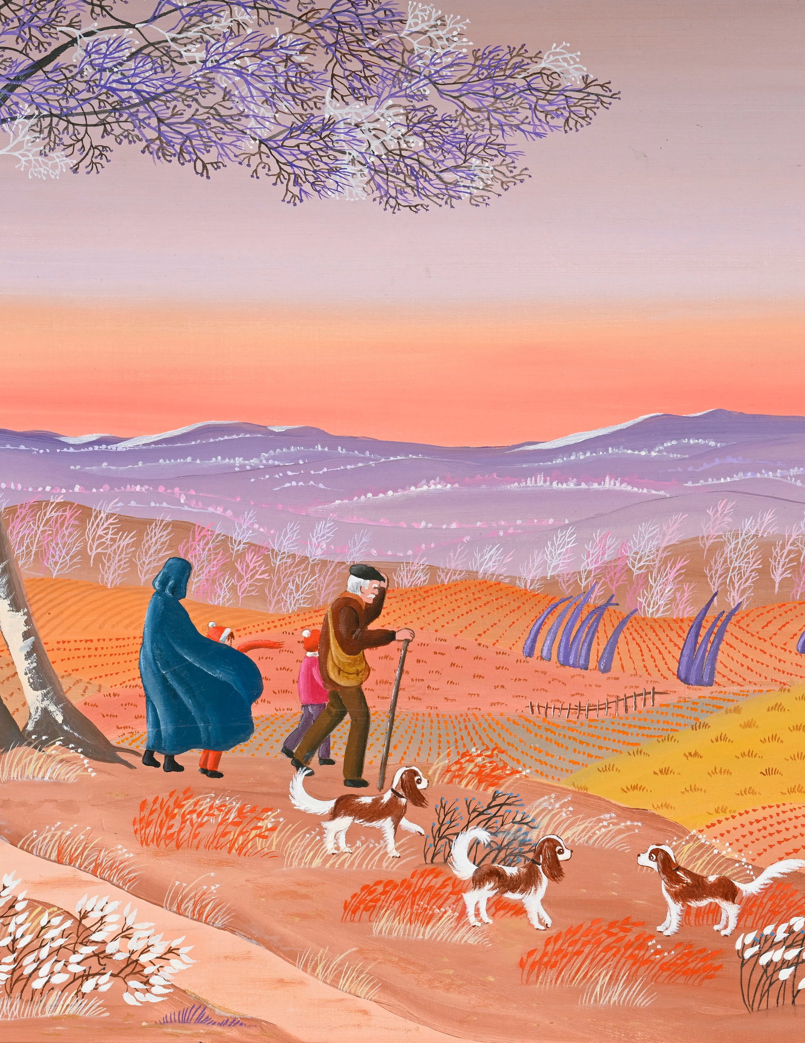 Michèle Vert-Nibet (1944), Paysage animé par temps venteux, huile sur toile, signée,  - 3