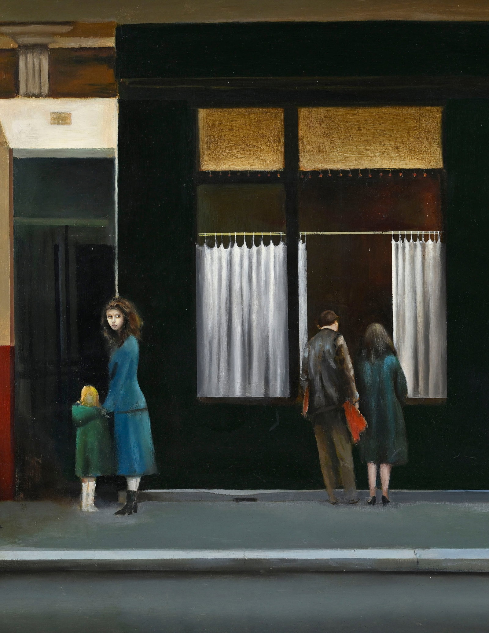Jacques Voyet (1926-2010), "Dans la rue", huile sur toile, signée, titrée au verso, 60x73  - 3