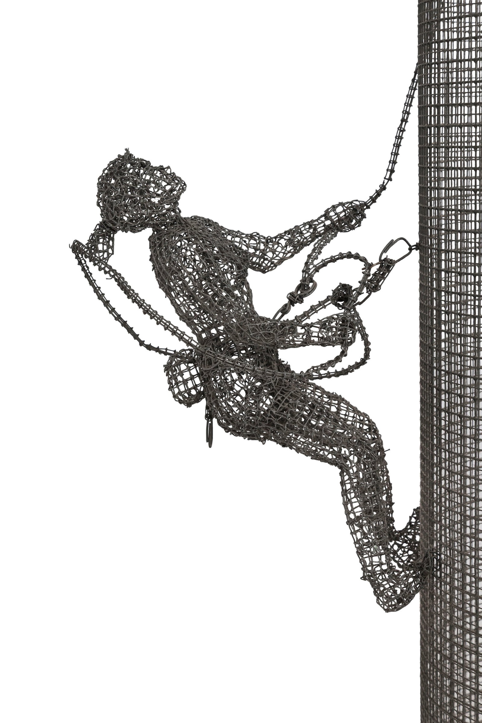 Anne Baxter (1961), "Two Climbers, One Tourist", 1992, sculpture en grillage et fil de fer, monogram - 3