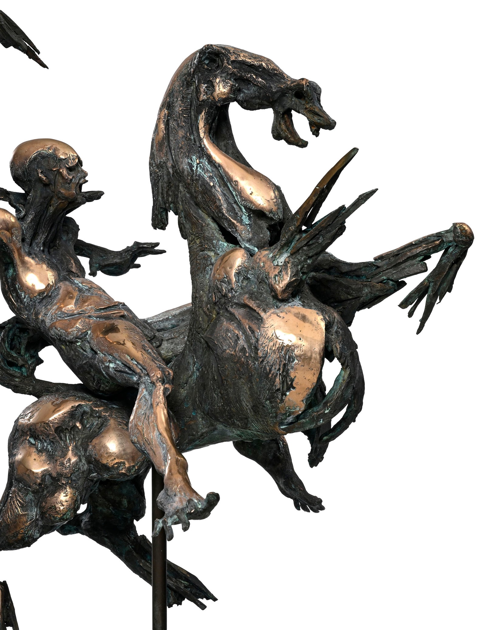 Nuccio Fontanella (1936-2005), "Chasseur au faucon"_,_ sculpture en bronze, pièce unique, sign& - 3