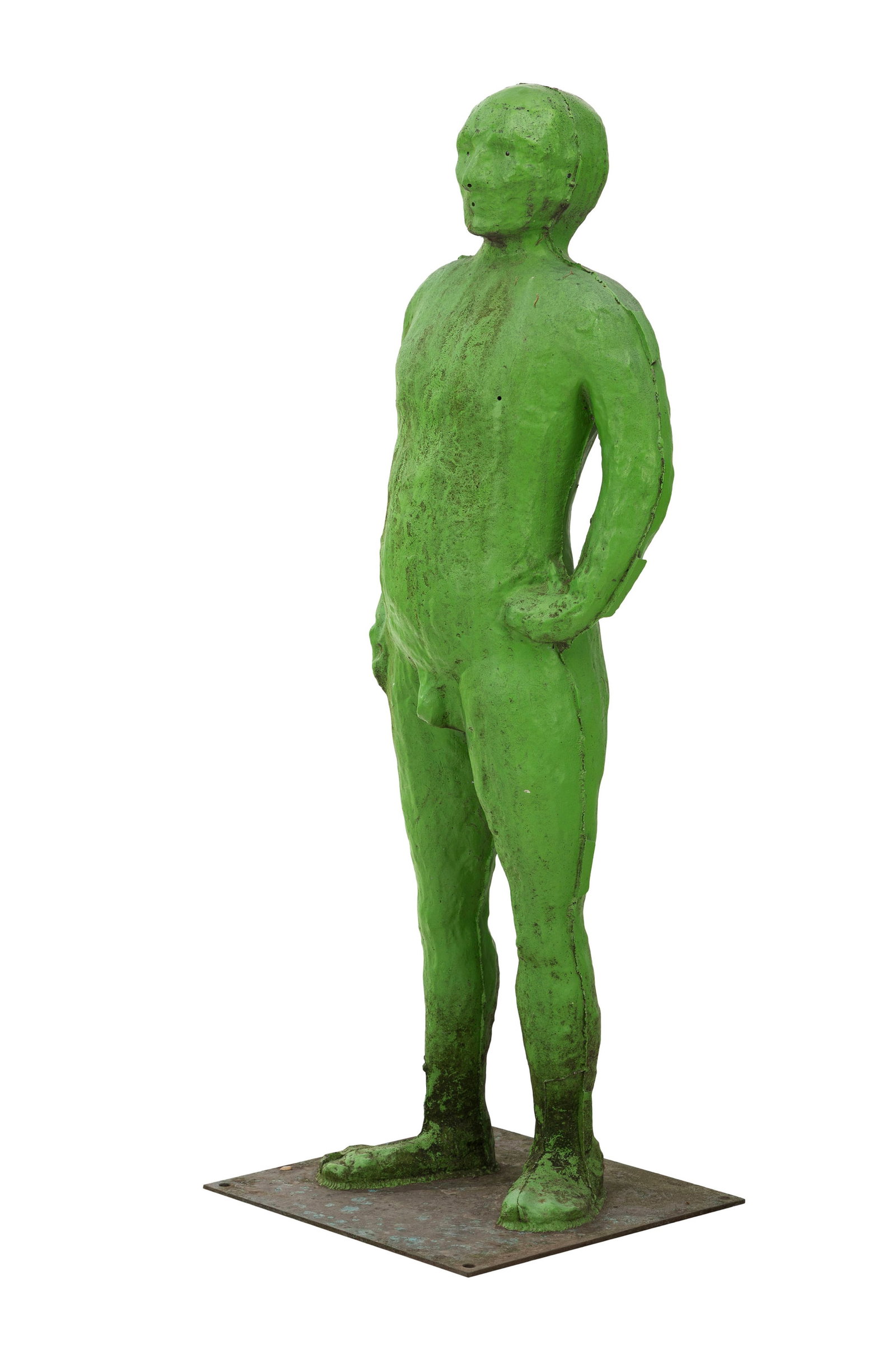 Fabrice Hyber (1961), "Hommes de Bessine", 2012, sculpture en bronze peint en vert, signée, dat - 2