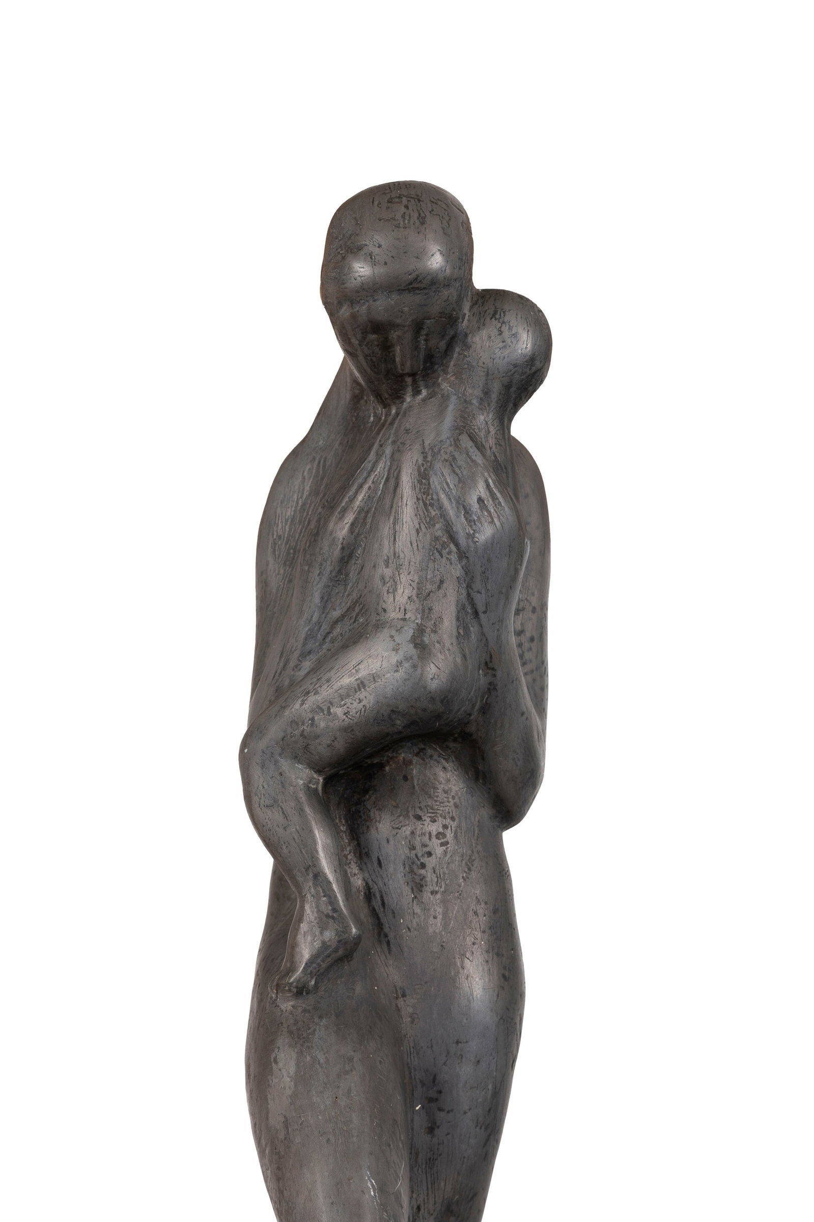 Jan Kodet (1910-1974), Mère à l'enfant, 1966, sculpture en étain patiné, sign - 4
