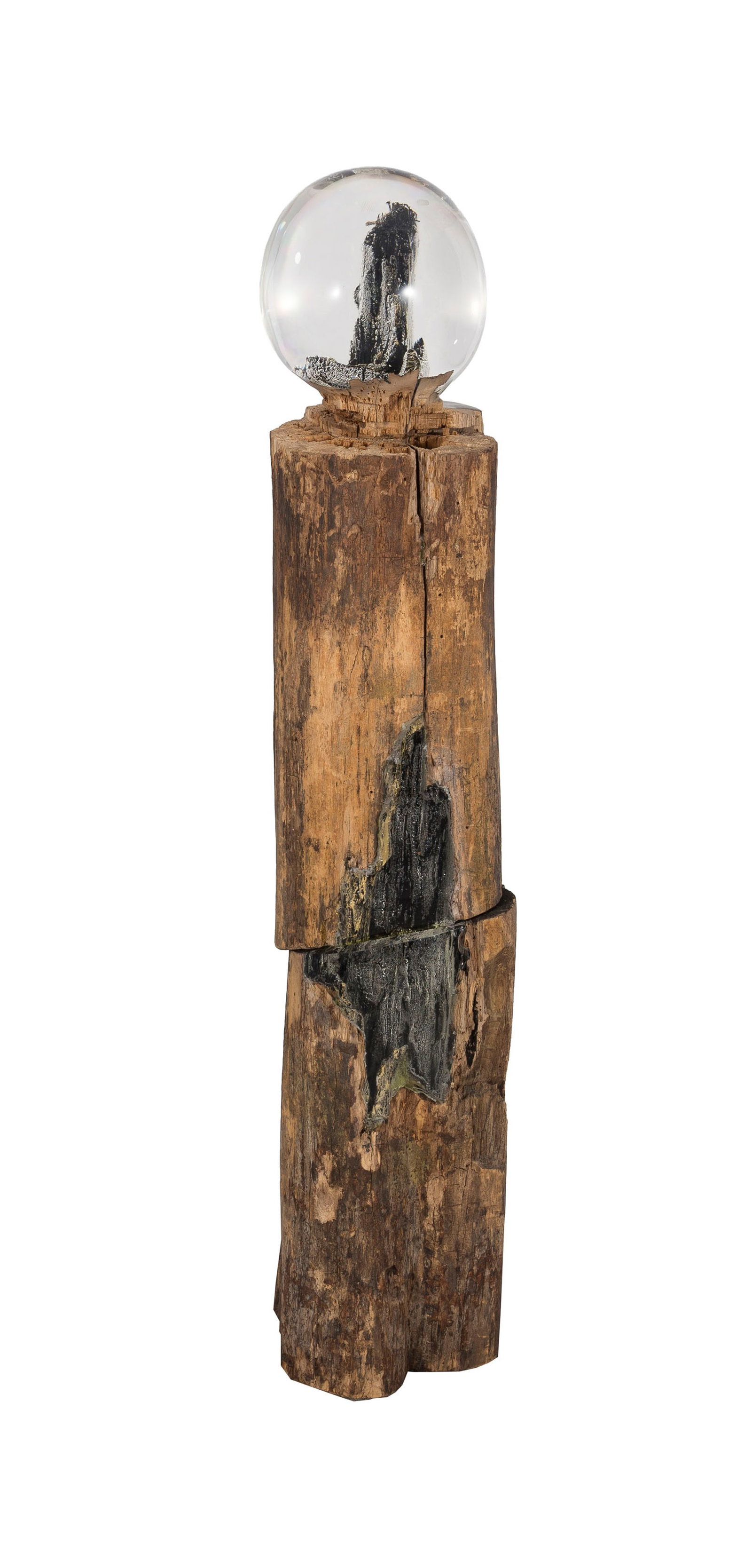Yann Perrier (1952), Sans titre (Guêpe), sculpture en technique mixte (bois, résine é: Yann Perrier (1952), Sans titre (Guêpe), sculpture en technique mixte (bois, résine époxy avec inclusion d'insecte), signée, h.146 cm Condition Sculpture en deux parties, ma