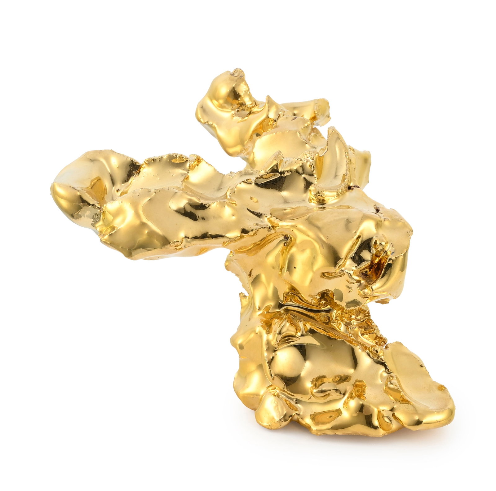 Marcel Wanders (1963), "One minute sculpture", céramique émaillée dorée, 16x11x1: Marcel Wanders (1963), "One minute sculpture", céramique émaillée dorée, 16x11x13 cm (sculpture) et 15,5x24x24 cm (boîte en plexiglas) Provenance: Galerie Mitterrand +