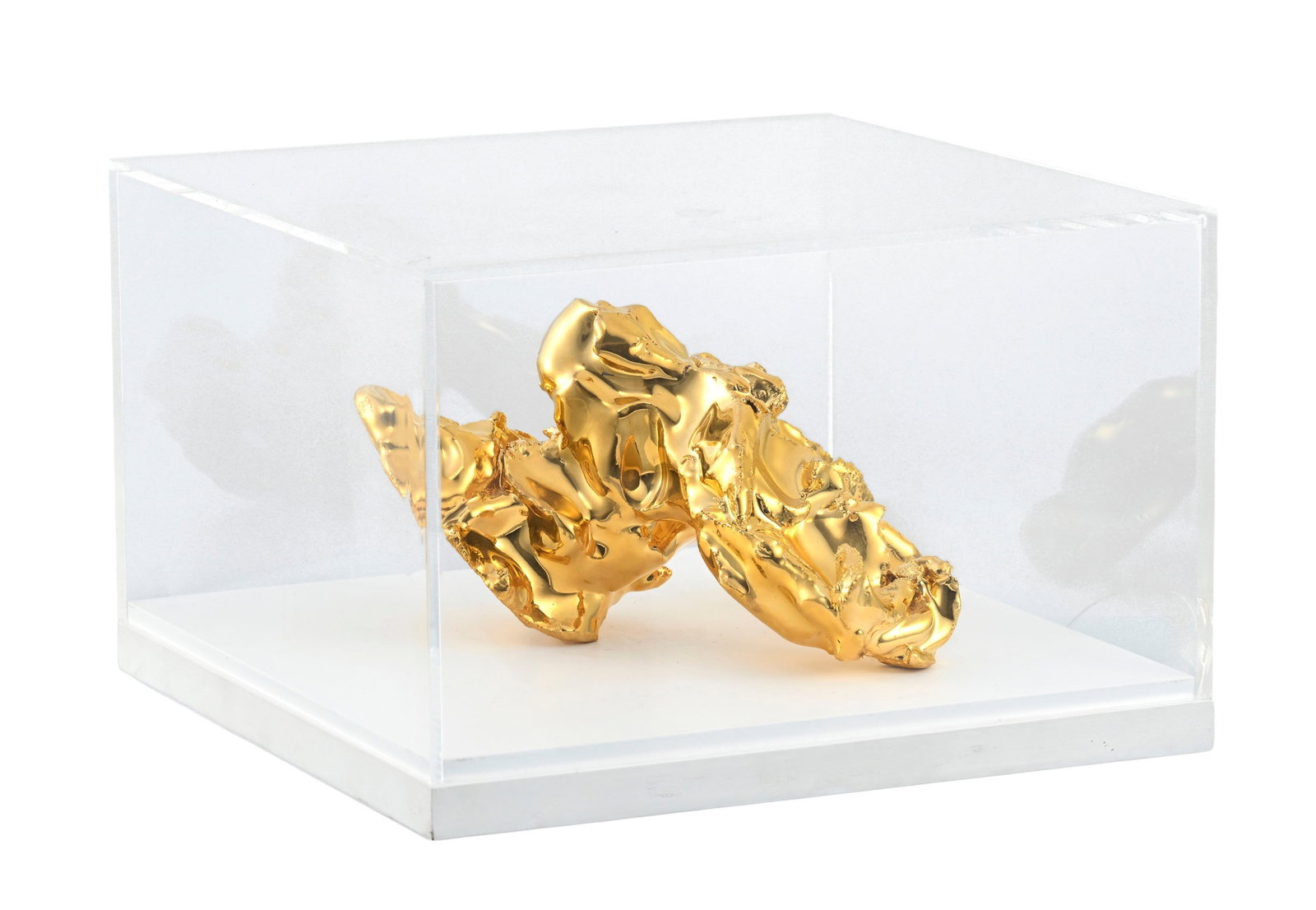 Marcel Wanders (1963), "One minute sculpture", céramique émaillée dorée, 16x11x1 - 3