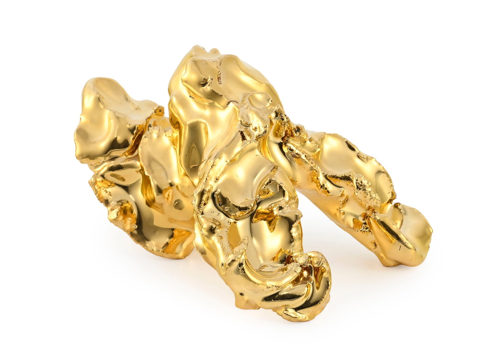 Marcel Wanders (1963), "One minute sculpture", céramique émaillée dorée, 16x11x1 - 4