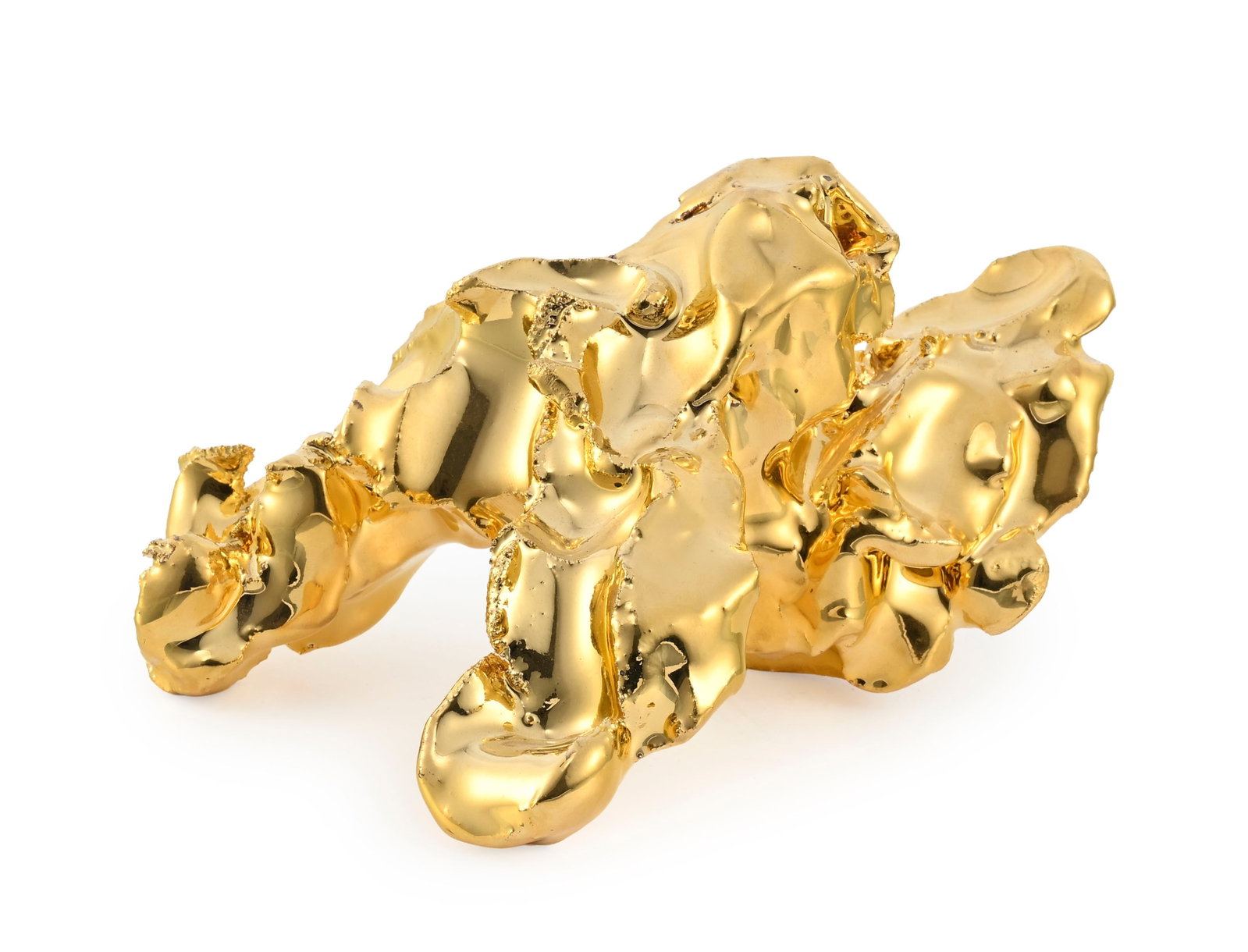 Marcel Wanders (1963), "One minute sculpture", céramique émaillée dorée, 16x11x1 - 5