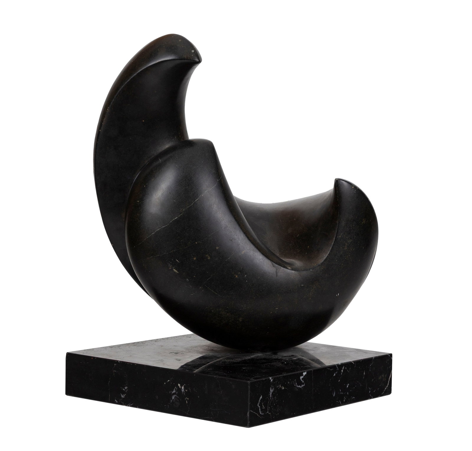 Ecole du XXe s., Sans titre, sculpture en pierre polie sur socle en marbre, h 40 cm (1 of 4)