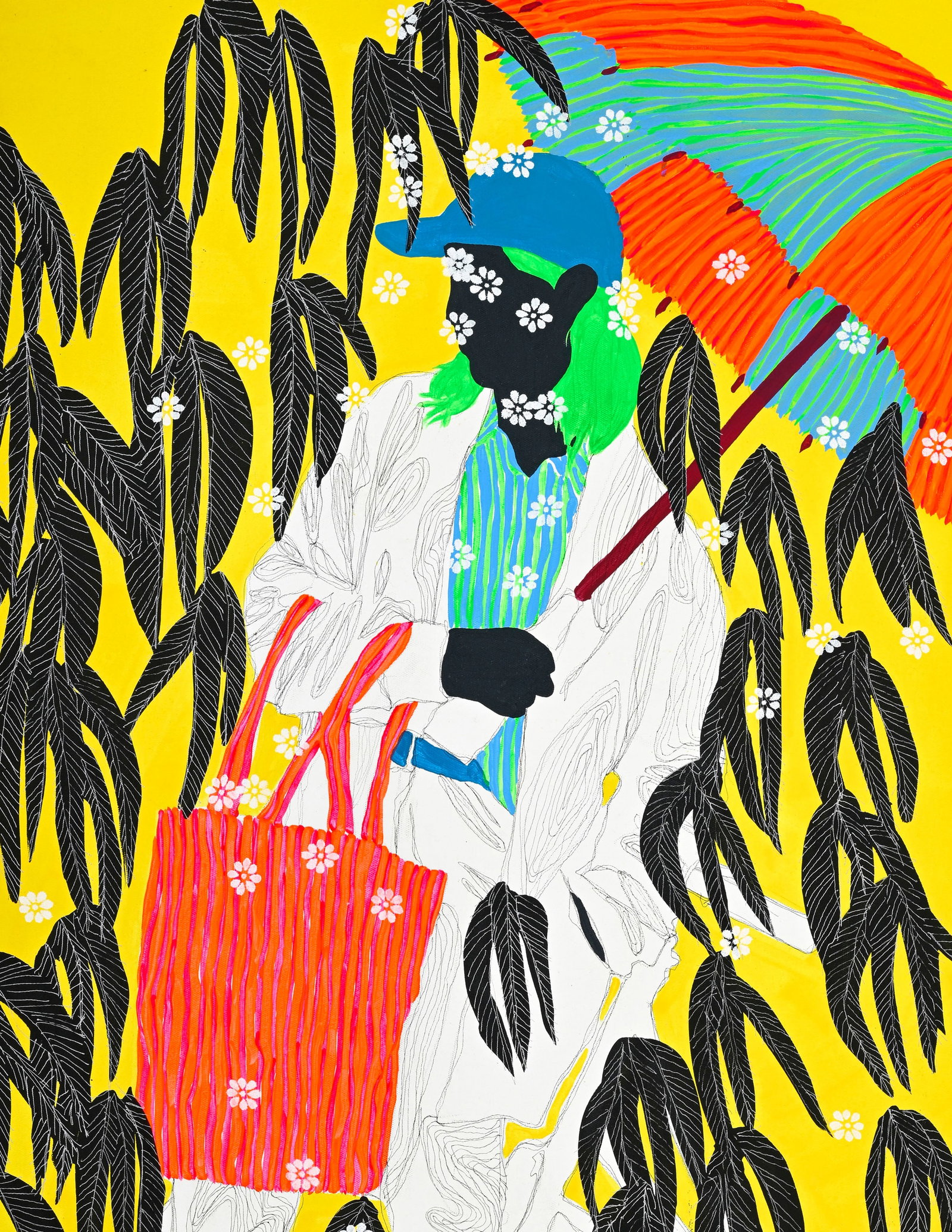 Moustapha Baidi Oumarou (1997), "Après la pluie", 2022, acrylique, encre et crayon de graphite  - 2