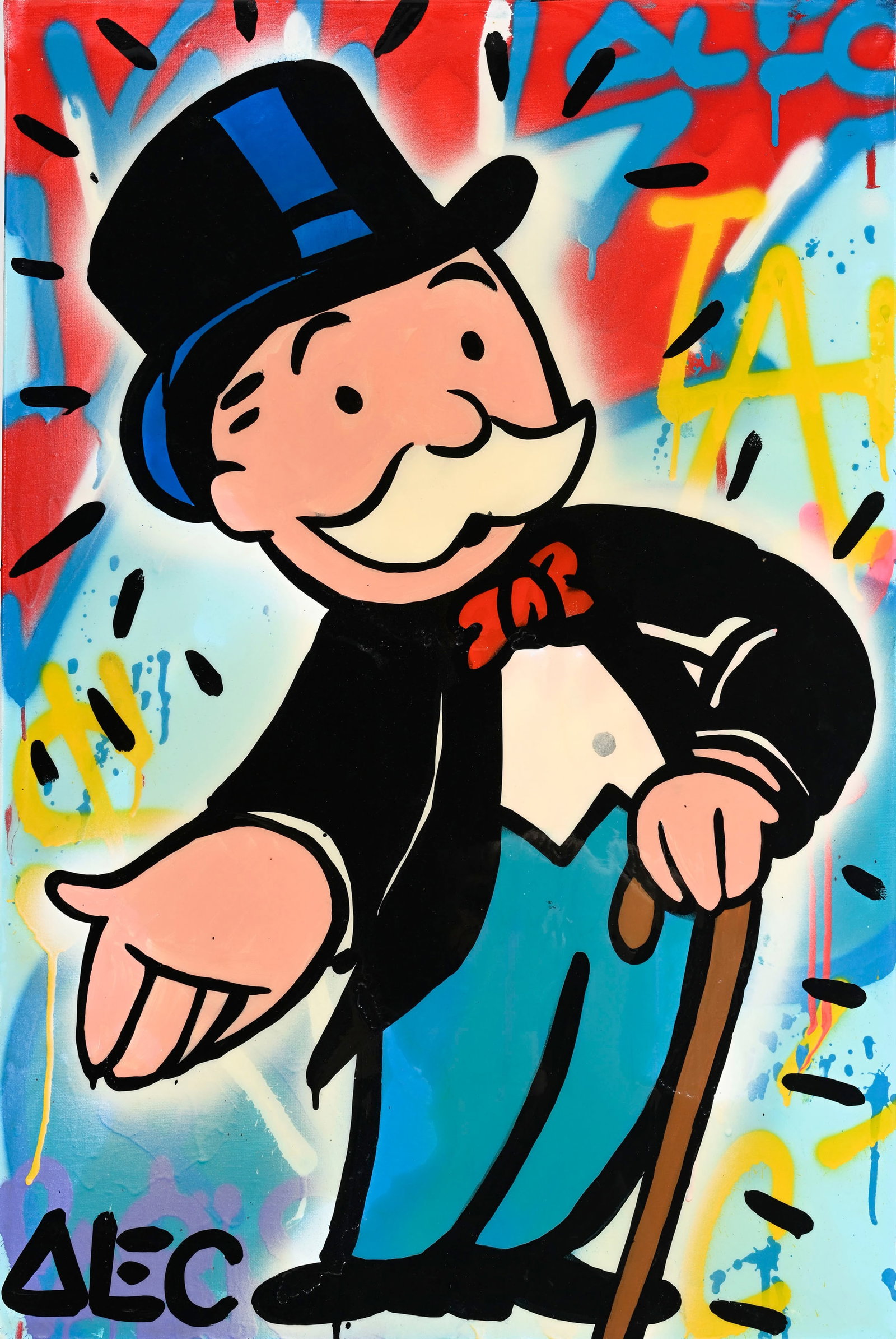 Alec Monopoly (1986), "Monopoly Man", aerospay sur toile, signé, 90x60 cm Provenance: Acquis d: Alec Monopoly (1986), "Monopoly Man", aerospay sur toile, signé, 90x60 cm Provenance: Acquis directement auprès de l'artiste