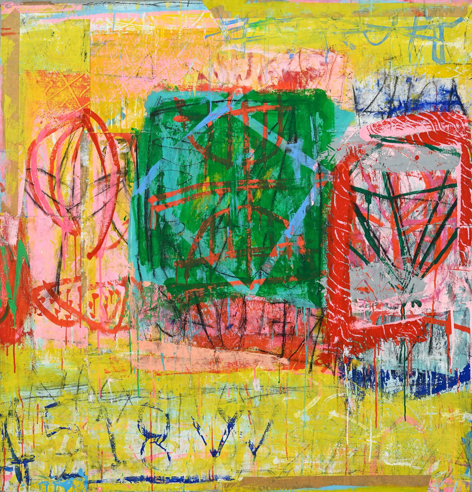 Antonio de Pascale (1953), "Senza titolo", 1987, technique mixte sur papier marouflé sur toile, (1 of 4)