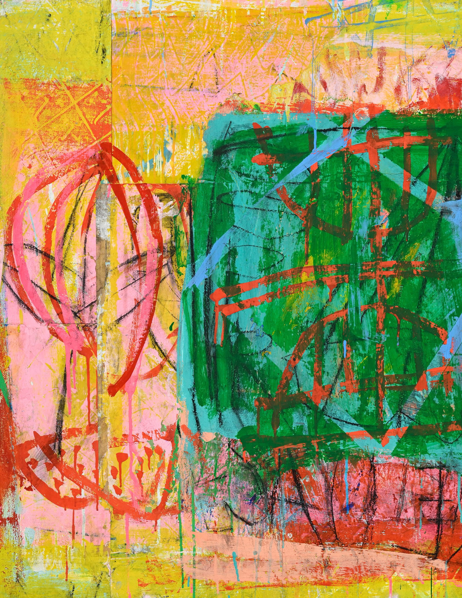 Antonio de Pascale (1953), "Senza titolo", 1987, technique mixte sur papier marouflé sur toile, - 2
