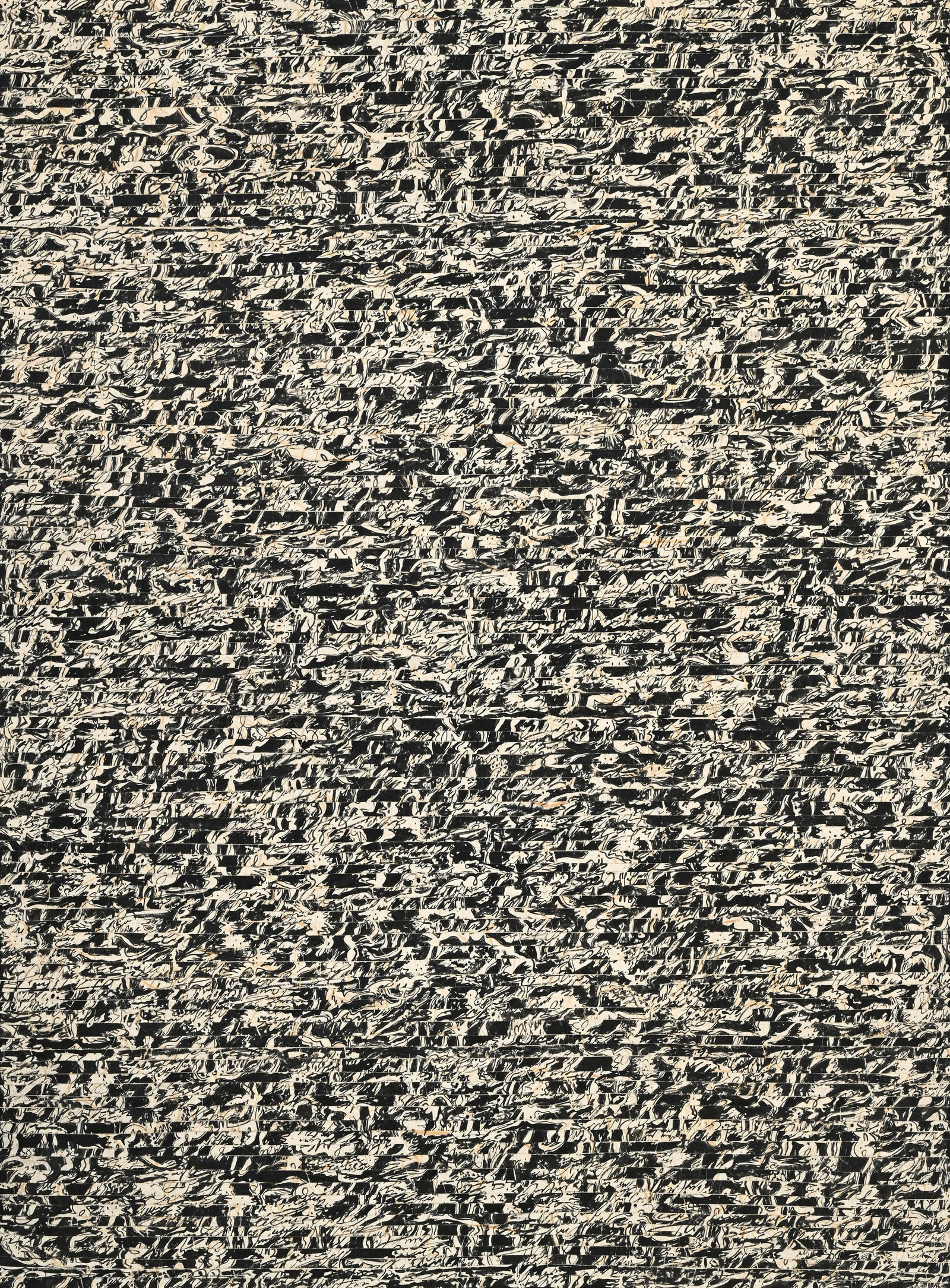 Jean Schoumann (1934-2024), "Crazy Puzzle", 1994, encre de Chine sur papier Japon marouflé sur  (1 of 4)