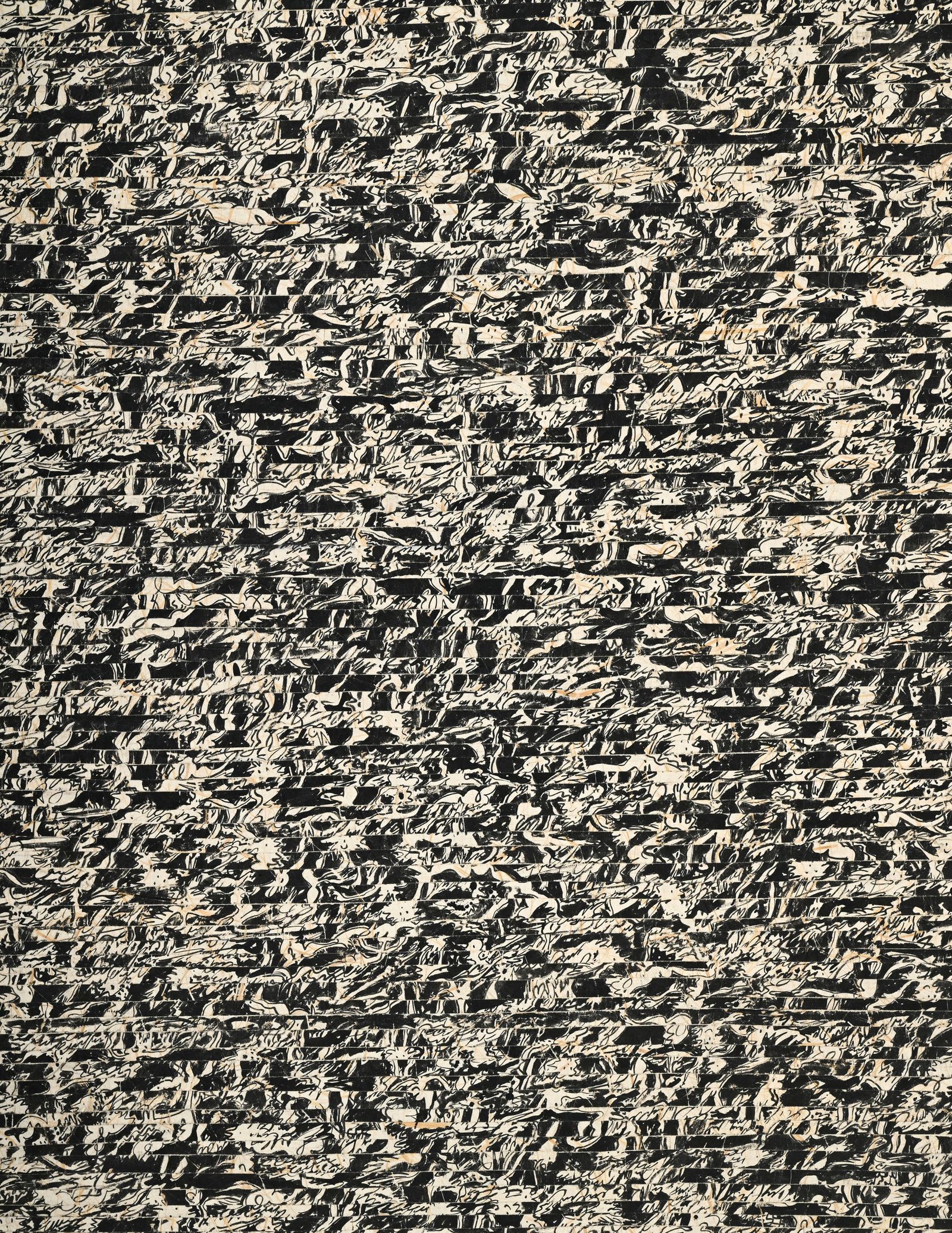 Jean Schoumann (1934-2024), "Crazy Puzzle", 1994, encre de Chine sur papier Japon marouflé sur  - 3