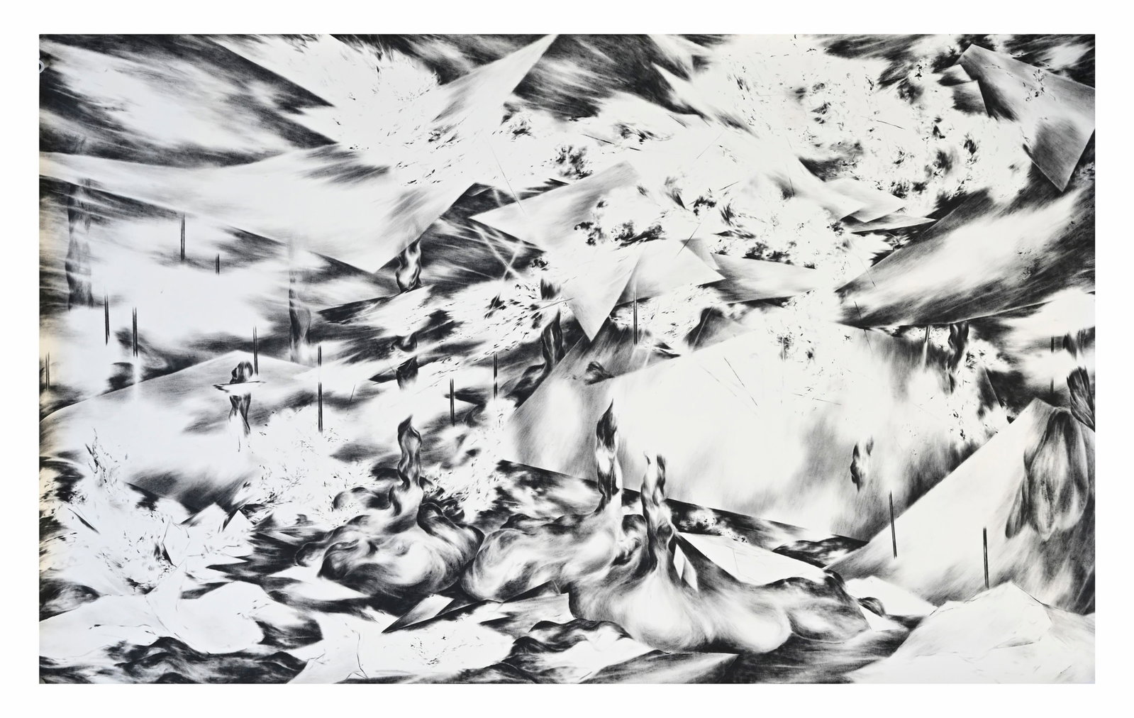 Julia Steiner (1982), "Construction (facet)", 2010, gouache sur papier, datée et titrée au: Julia Steiner (1982), "Construction (facet)", 2010, gouache sur papier, datée et titrée au verso, 203x334,5 cm