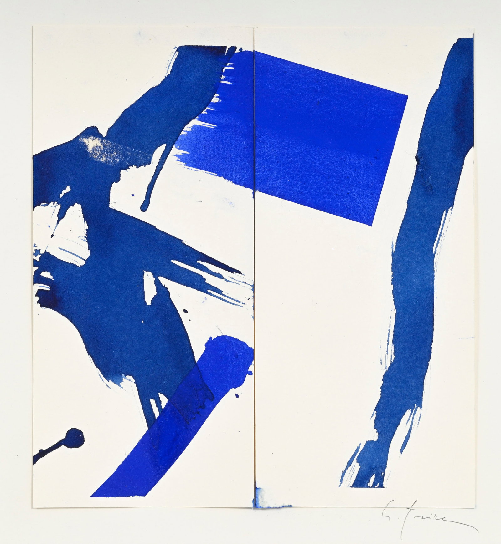 Gottfried Tritten (1923-2015), Composition, encre sur papier en diptyque, signée, 30x28 cm (1 of 5)