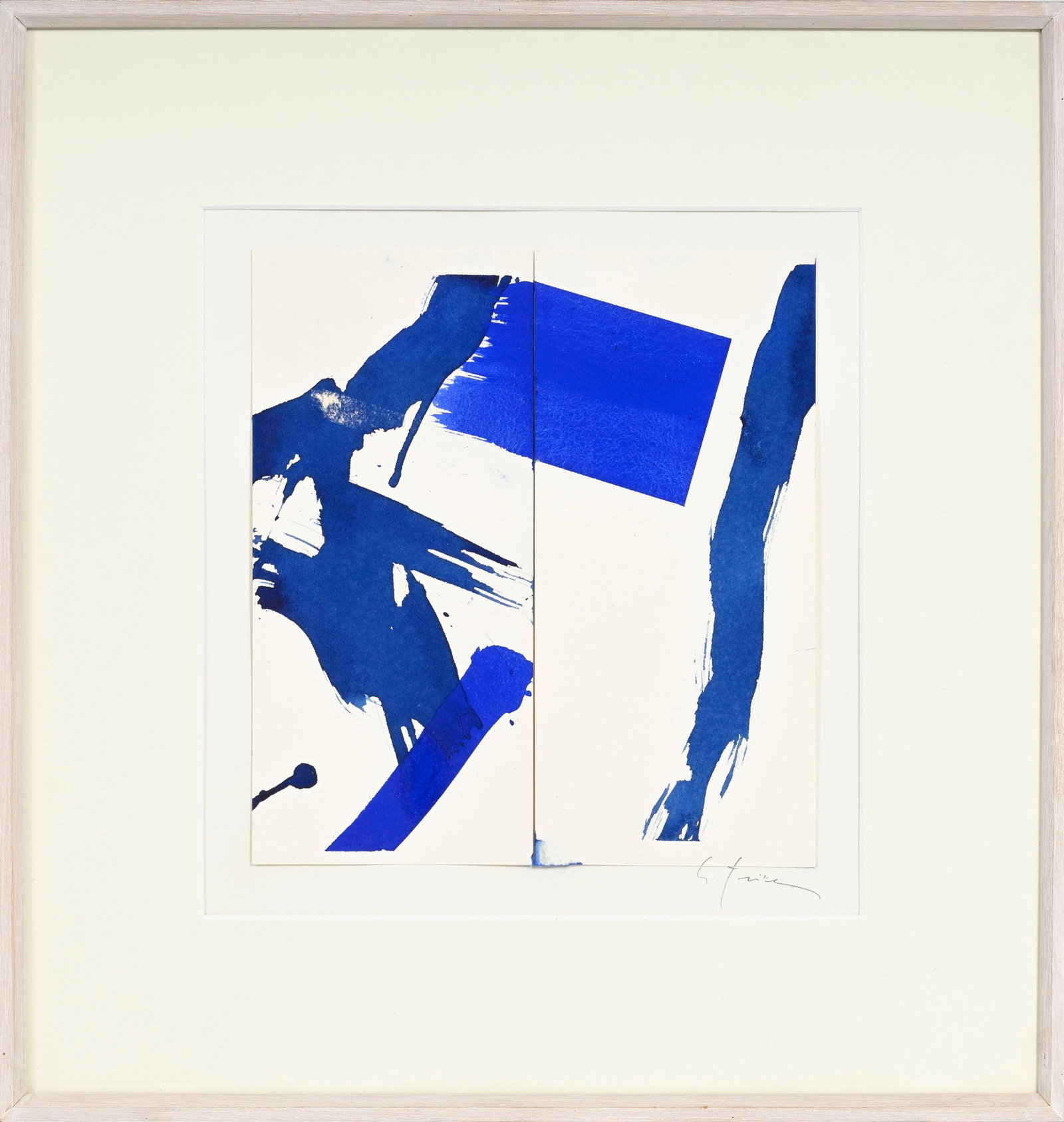Gottfried Tritten (1923-2015), Composition, encre sur papier en diptyque, signée, 30x28 cm - 2