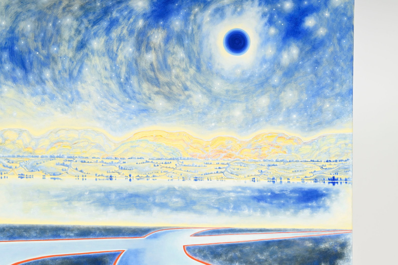 Eric Eriston Winarto (1980), "White Eclipse", 2025, huile sur toile, signée, contresignée, - 2