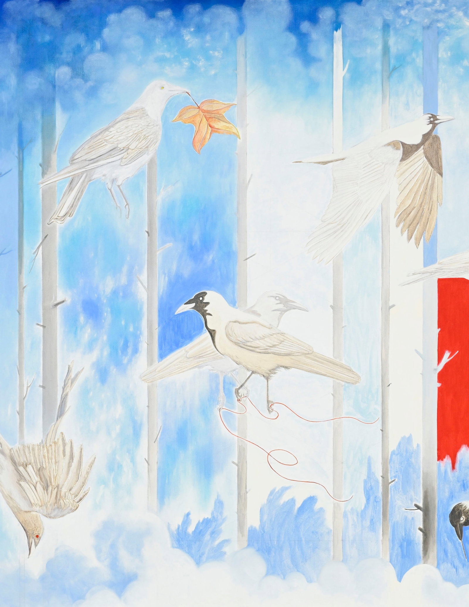 Eric Eriston Winarto (1980), "American Crow", 2024, huile sur toile, signée, contresignée, - 2