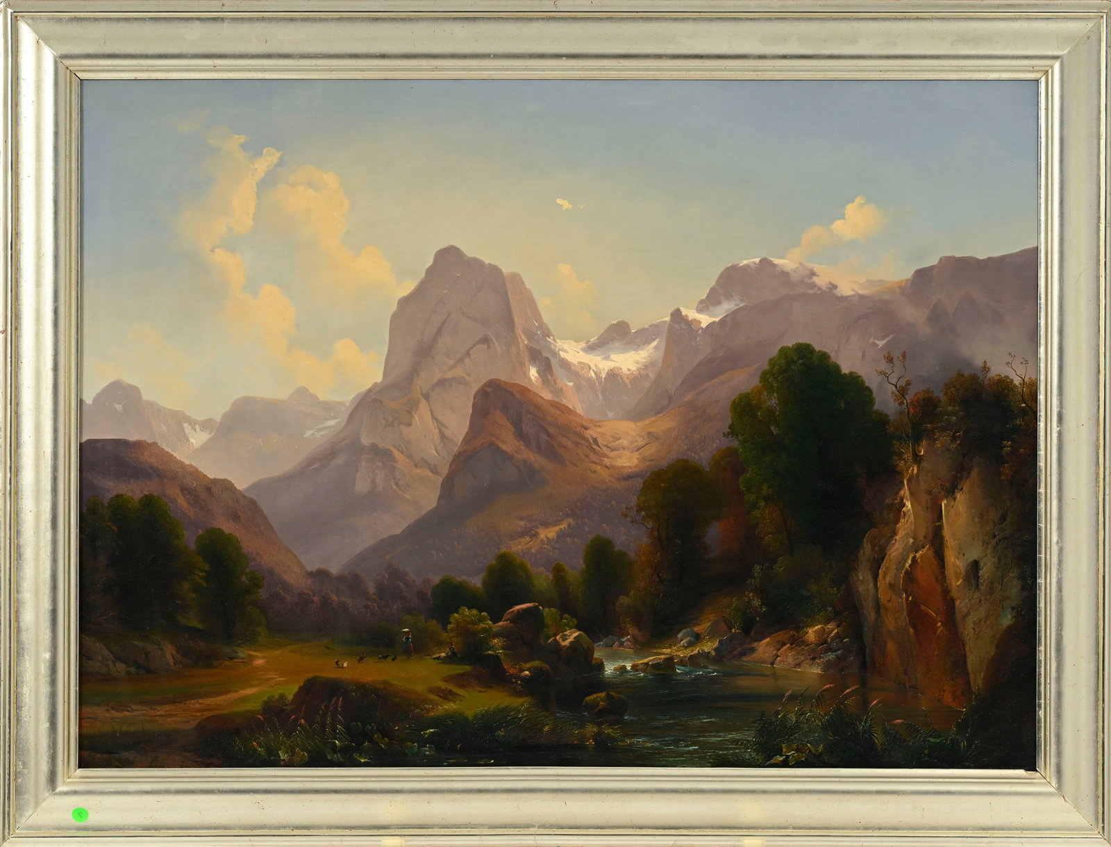 Federico Ashton (1836/40-1904), attribué à, Paysage de montagne animé près dR - 2