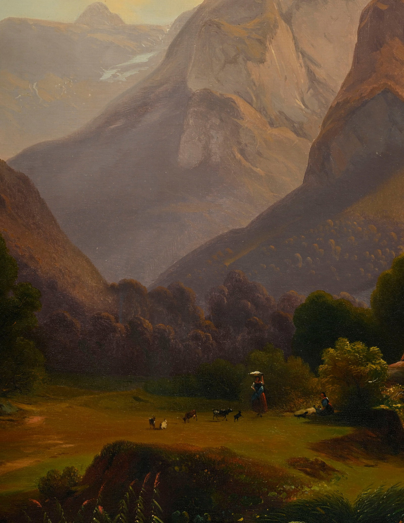 Federico Ashton (1836/40-1904), attribué à, Paysage de montagne animé près dR - 4