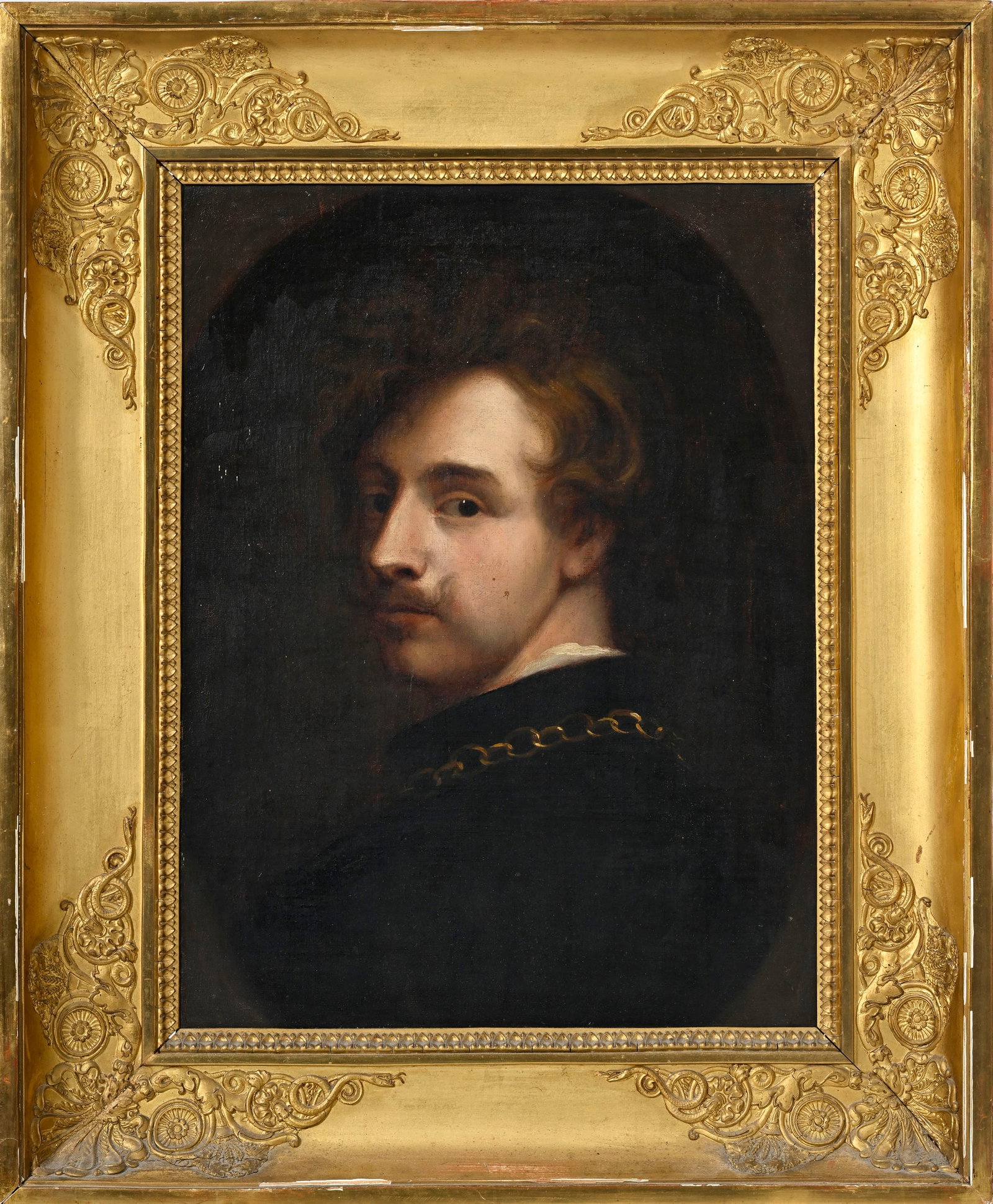 Anthonius Van Dyck (1599-1641), école de, Autoportrait, vers 1800, huile sur toile, 54,5x40,5 c - 2
