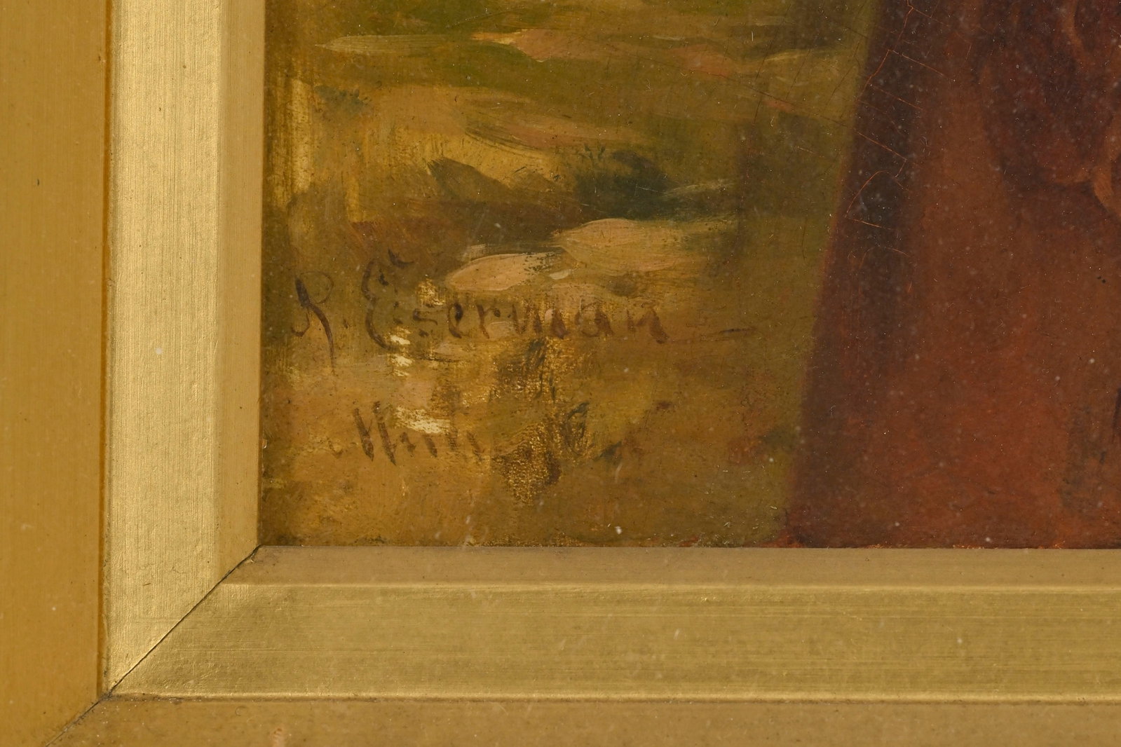 Richard Eisermann (1853-1927), Portrait d'une élégante, huile sur panneau, signée et  - 4