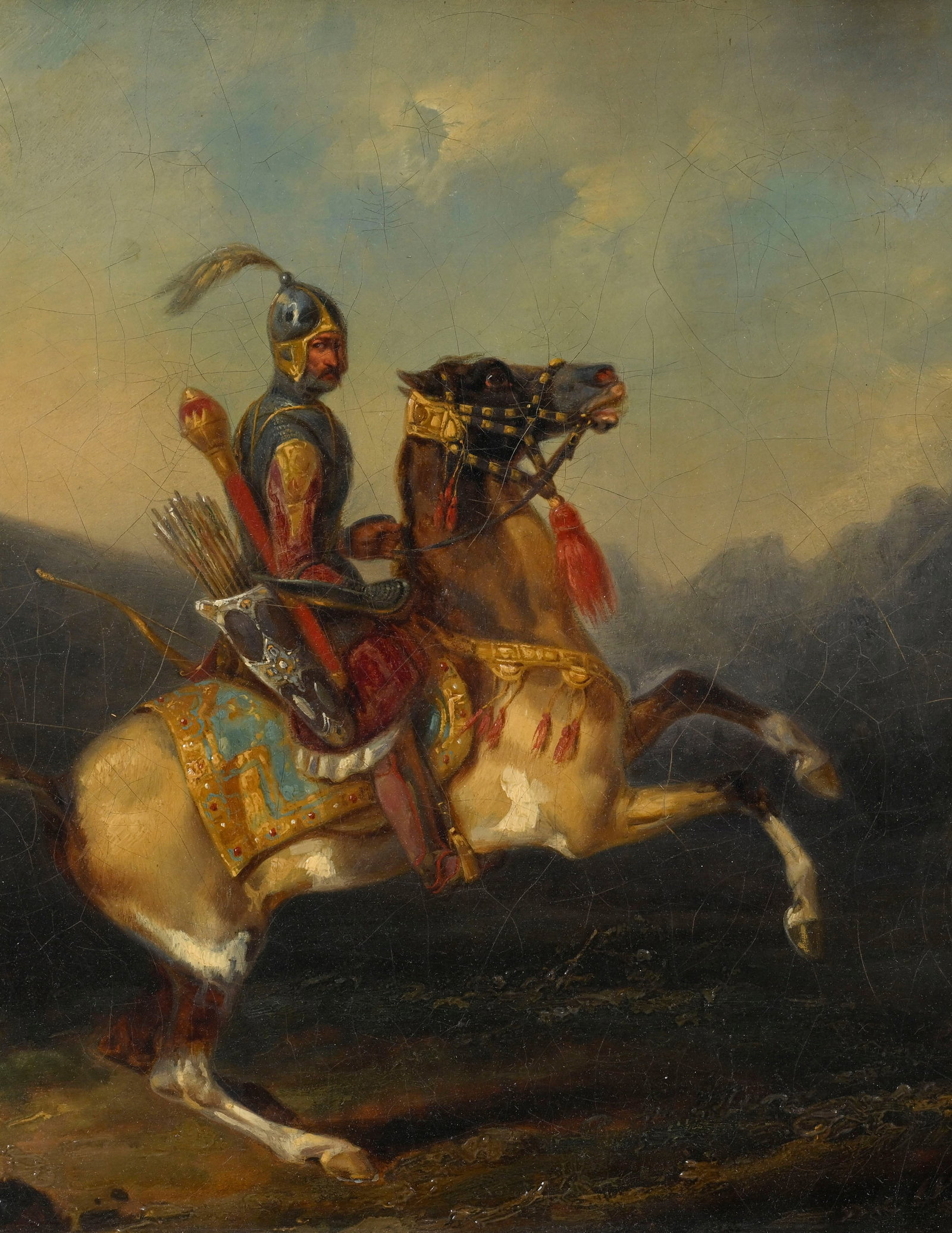 Noël-Dieudonné Finart (1797-1852), Arbalétrier sur son cheval, 1833, huile sur toile  - 3