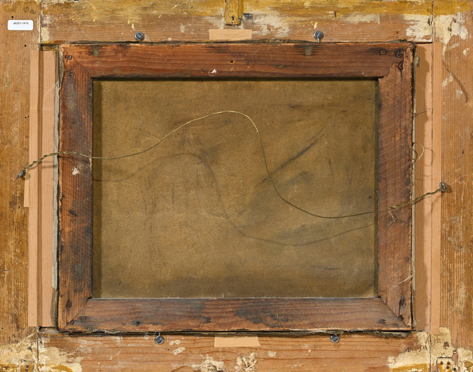 Ecole française vers 1800, Nature morte aux poires, huile sur toile, monogrammé "V.", 28,5 - 4