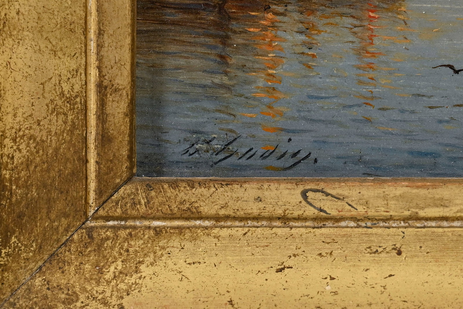 Théodore Gudin (1802-1880), Voiliers devant Byzance au coucher du soleil, huile sur panneau, si - 4