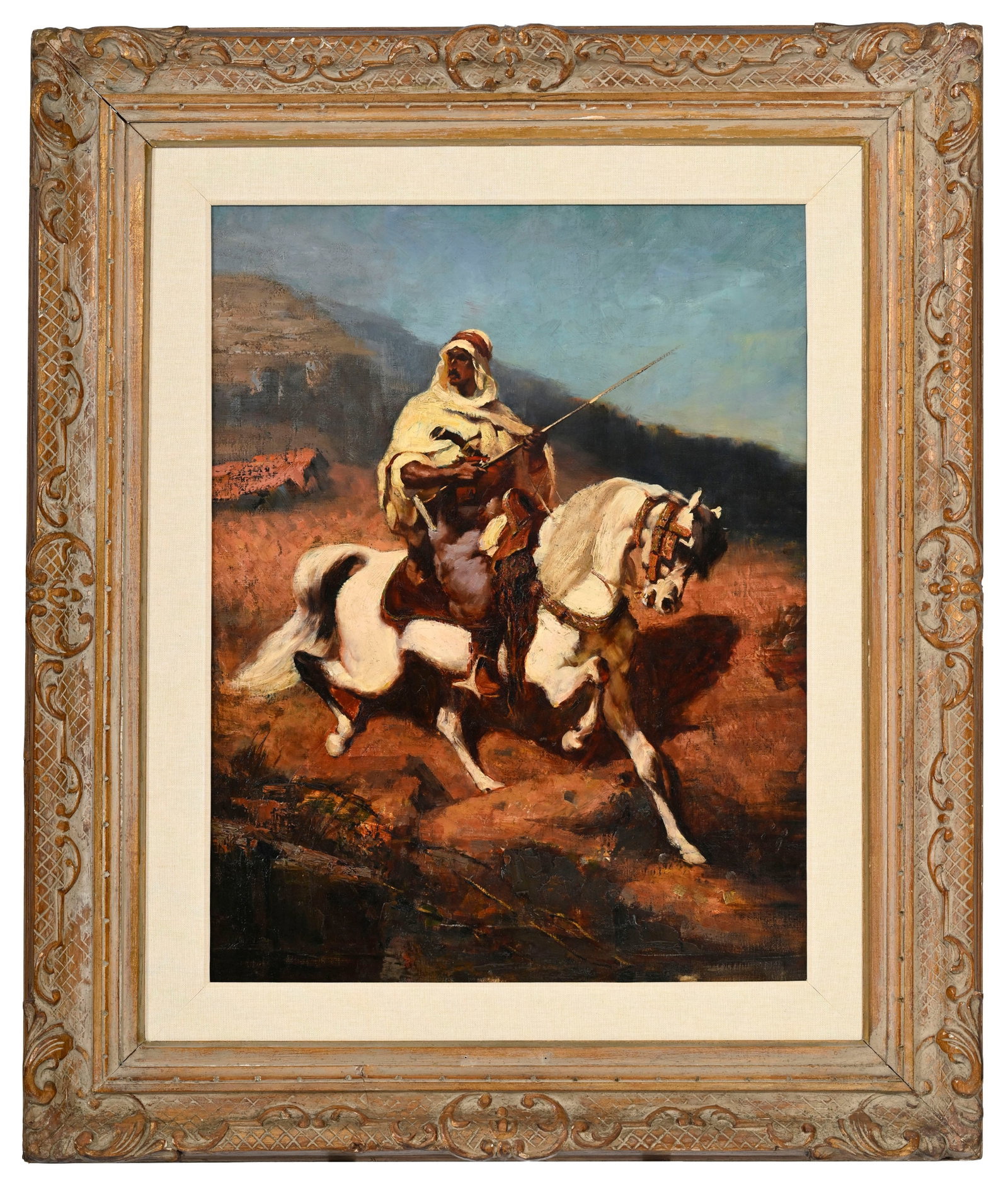 Ecole orientaliste du XIXe s., Cavalier, huile sur toile, 73,5x54,5 cm - 2