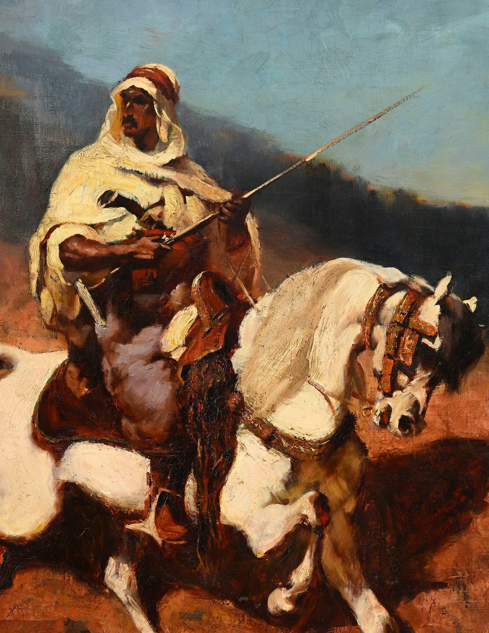 Ecole orientaliste du XIXe s., Cavalier, huile sur toile, 73,5x54,5 cm - 3
