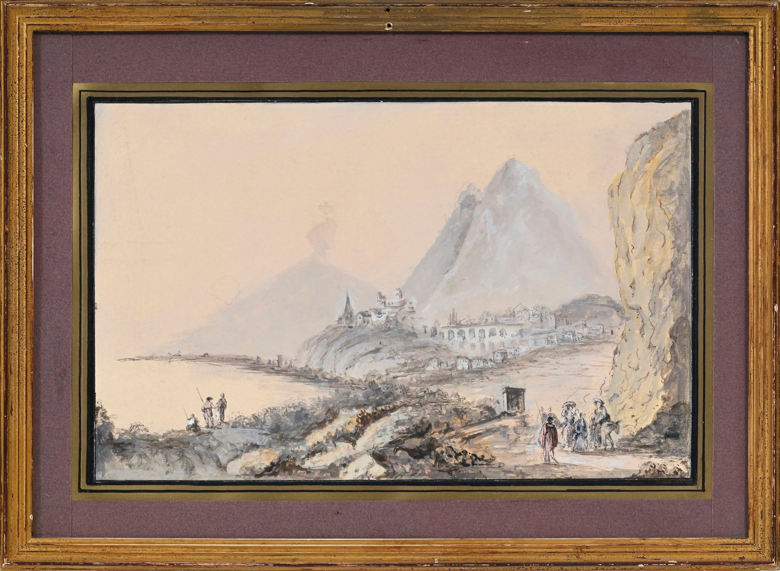 Ecole italienne de la fin du XVIIIe siècle/début du XIXe s., Vue côtière de Sici - 2