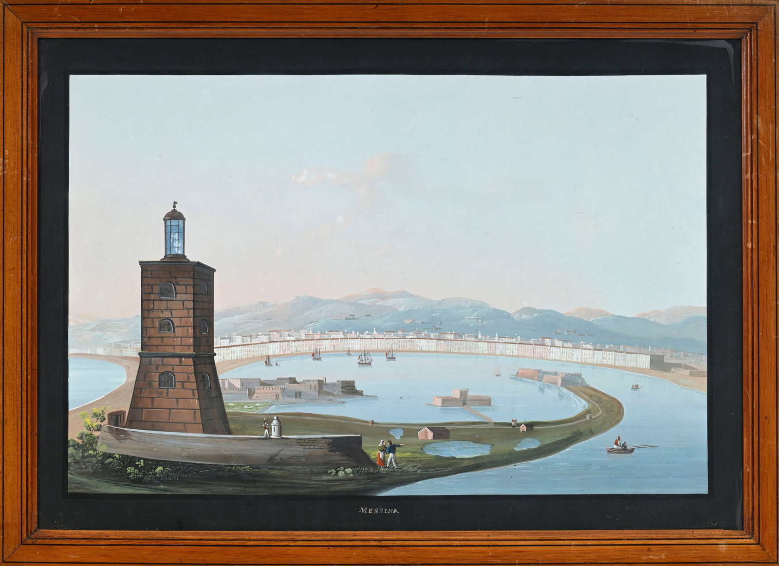 Ecole napolitaine du XIXe s., "Messina", gouache sur papier, 49,5x71 cm (à vue) - 2