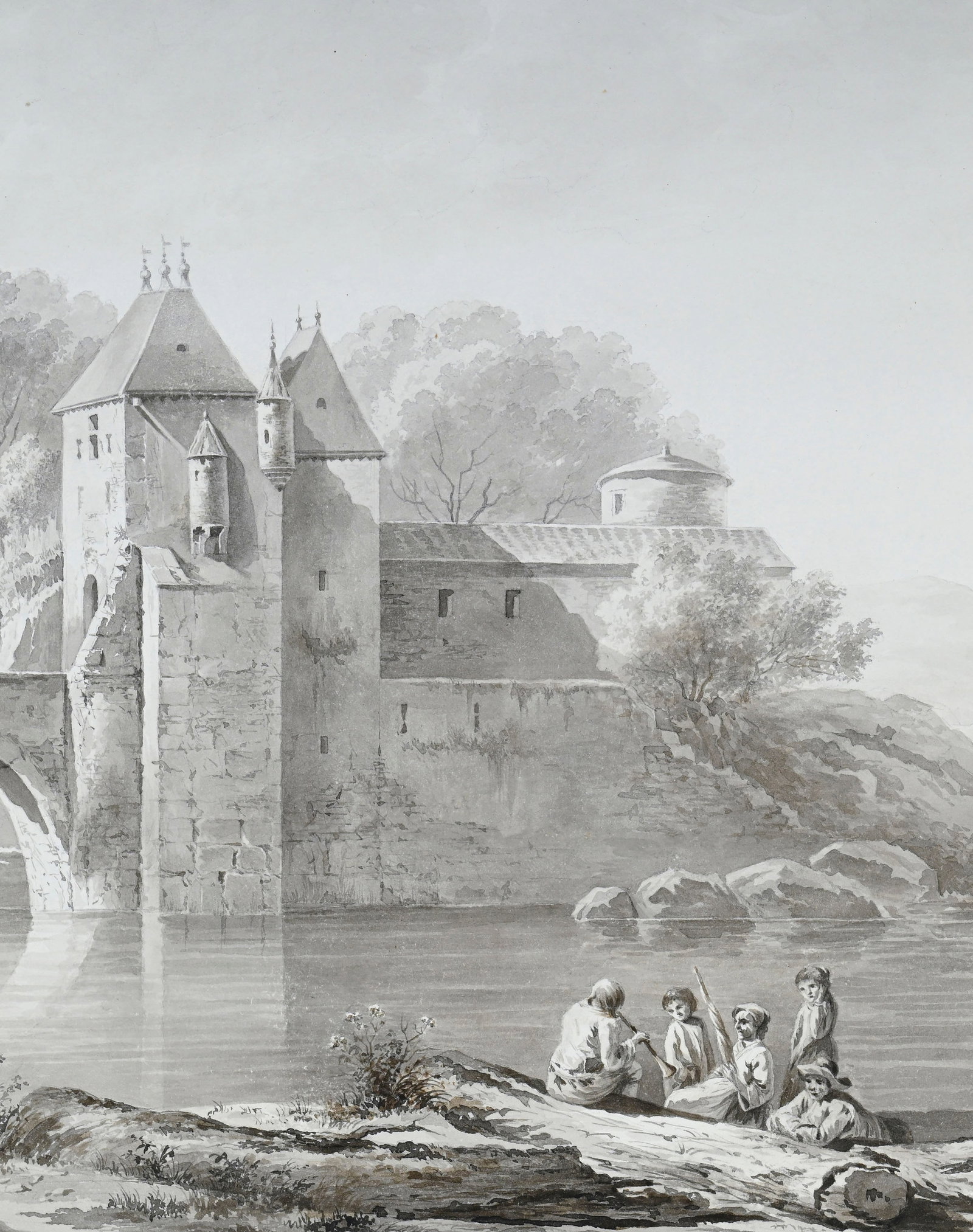 Jean-Jacques de Boissieu (1736-1810), "La porte de Vaise sur l'île Barbe près de Lyon", en - 3