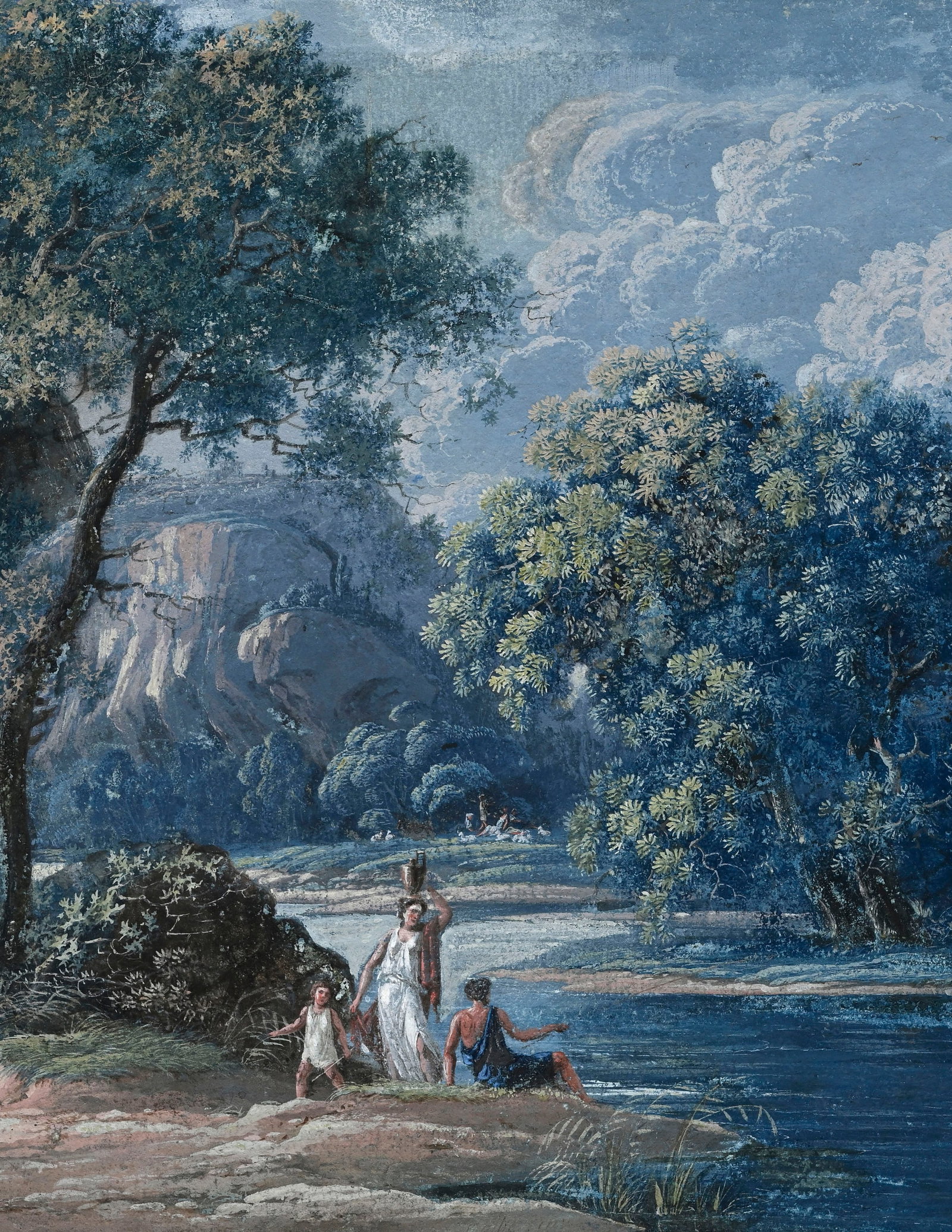 Jean Houel (1735-1813), "Environs de Gênes, du côté Savone", 1794, gouache et pierre  - 3