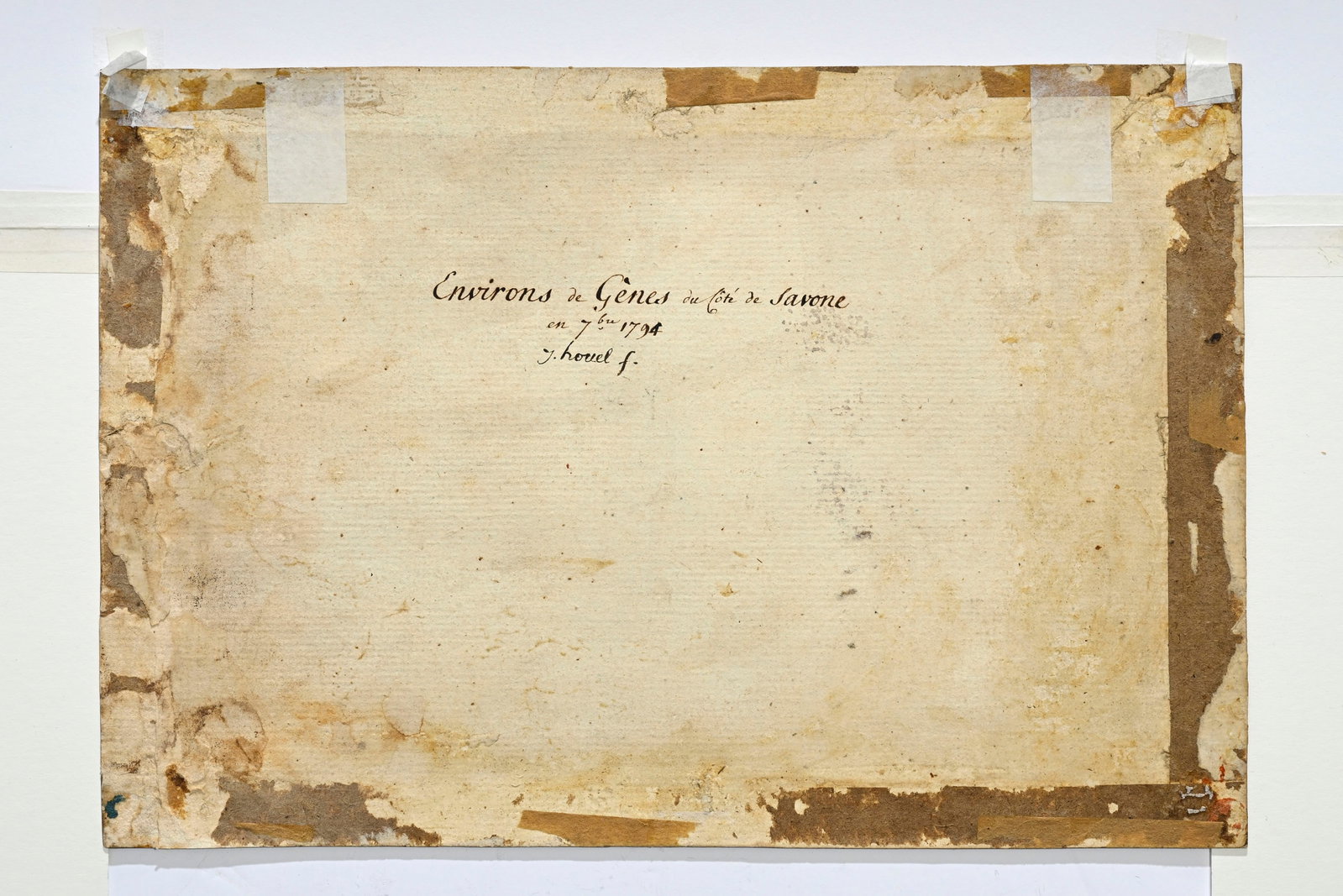 Jean Houel (1735-1813), "Environs de Gênes, du côté Savone", 1794, gouache et pierre  - 5