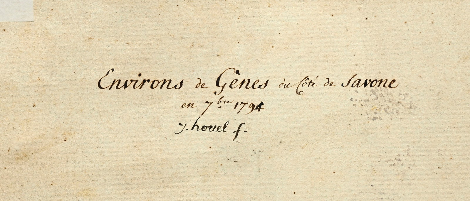 Jean Houel (1735-1813), "Environs de Gênes, du côté Savone", 1794, gouache et pierre  - 6