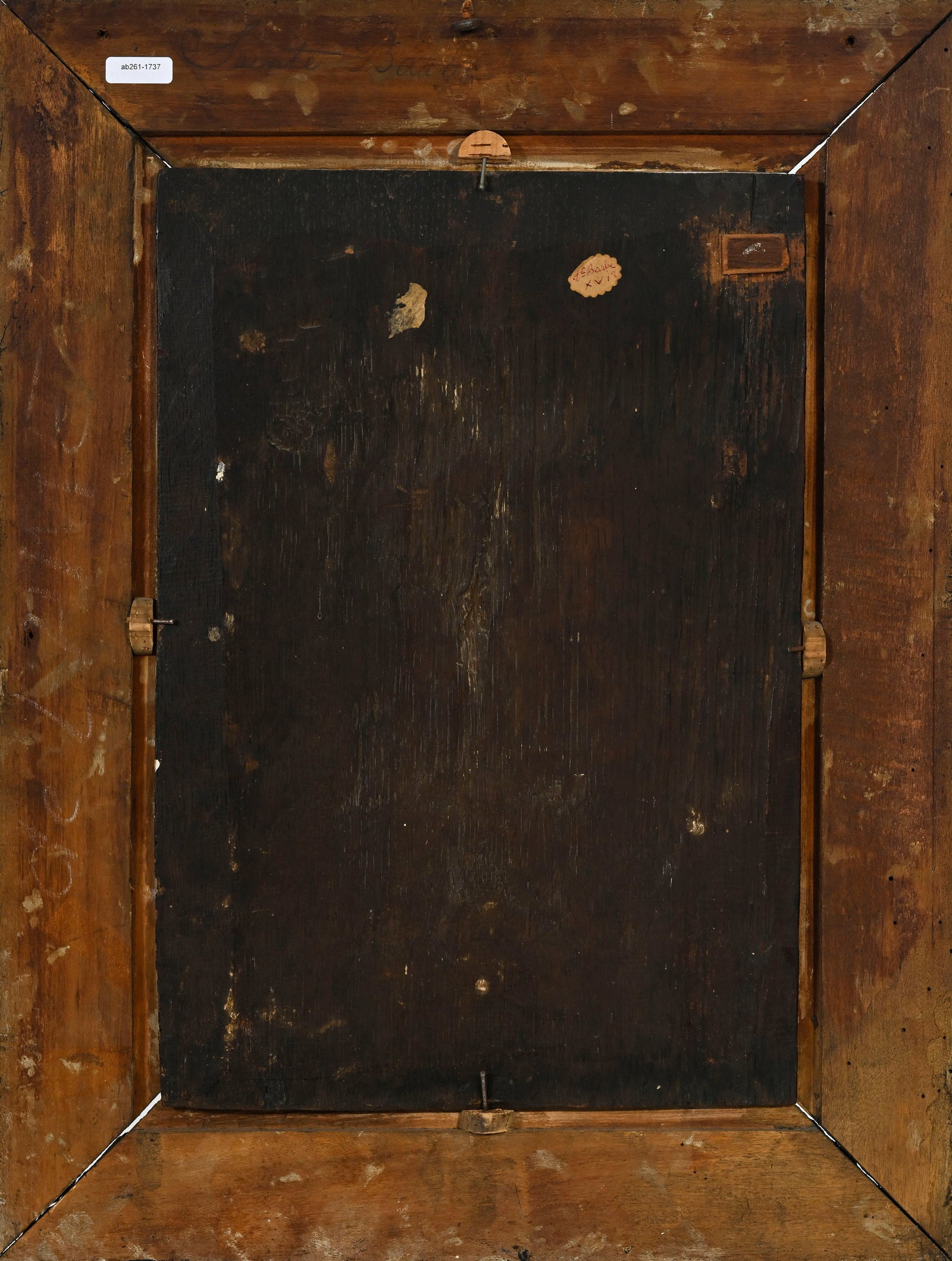 Ecole germanique du XVIIe s., Sainte Barbe, huile sur panneau, 36x24,5 cm - 4