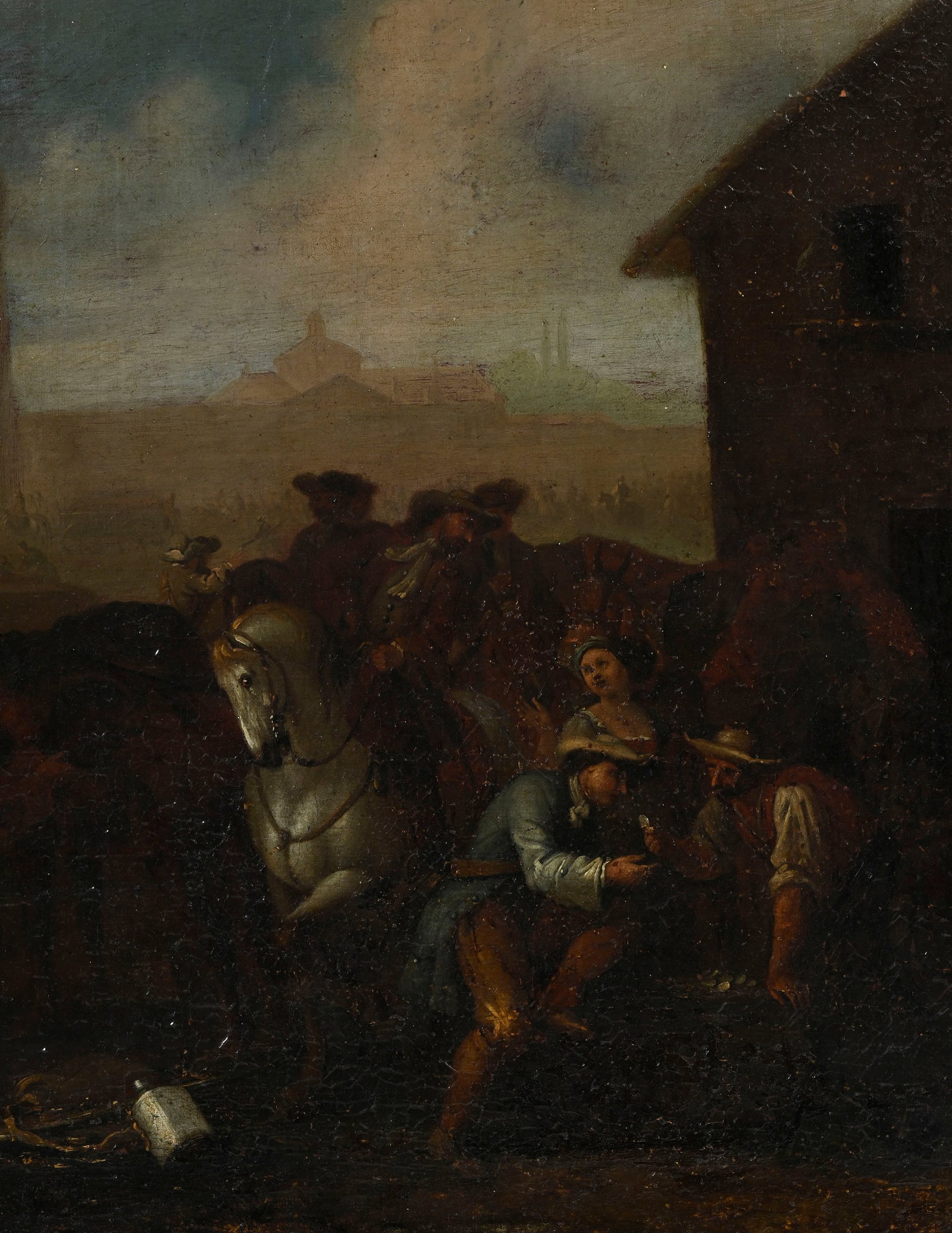Ecole hollandaise du XVIIIe s., Scène de genre urbaine, huile sur toile, 61,5x73,5 cm - 3