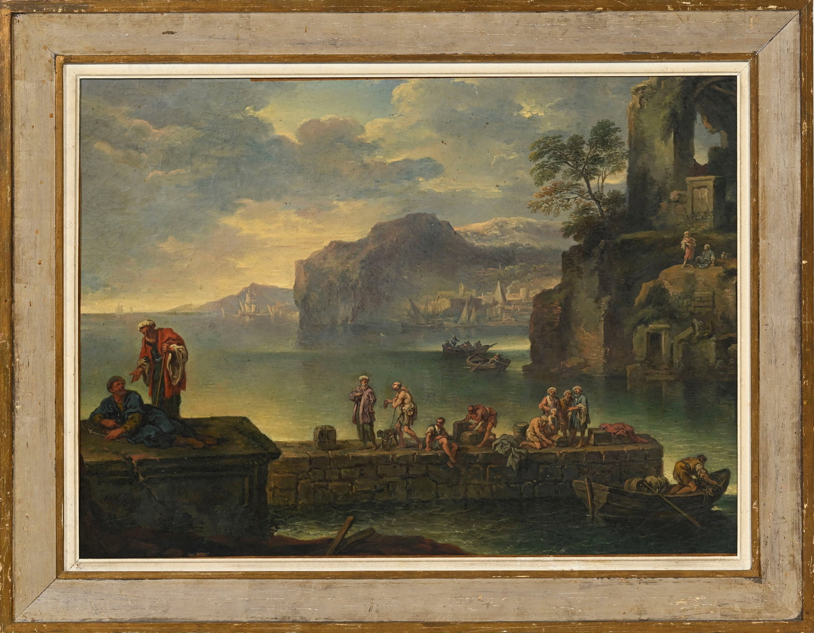 Ecole italienne du XVIIIe s., Scène de port, huile sur toile, 60,5x82,5 cm - 2