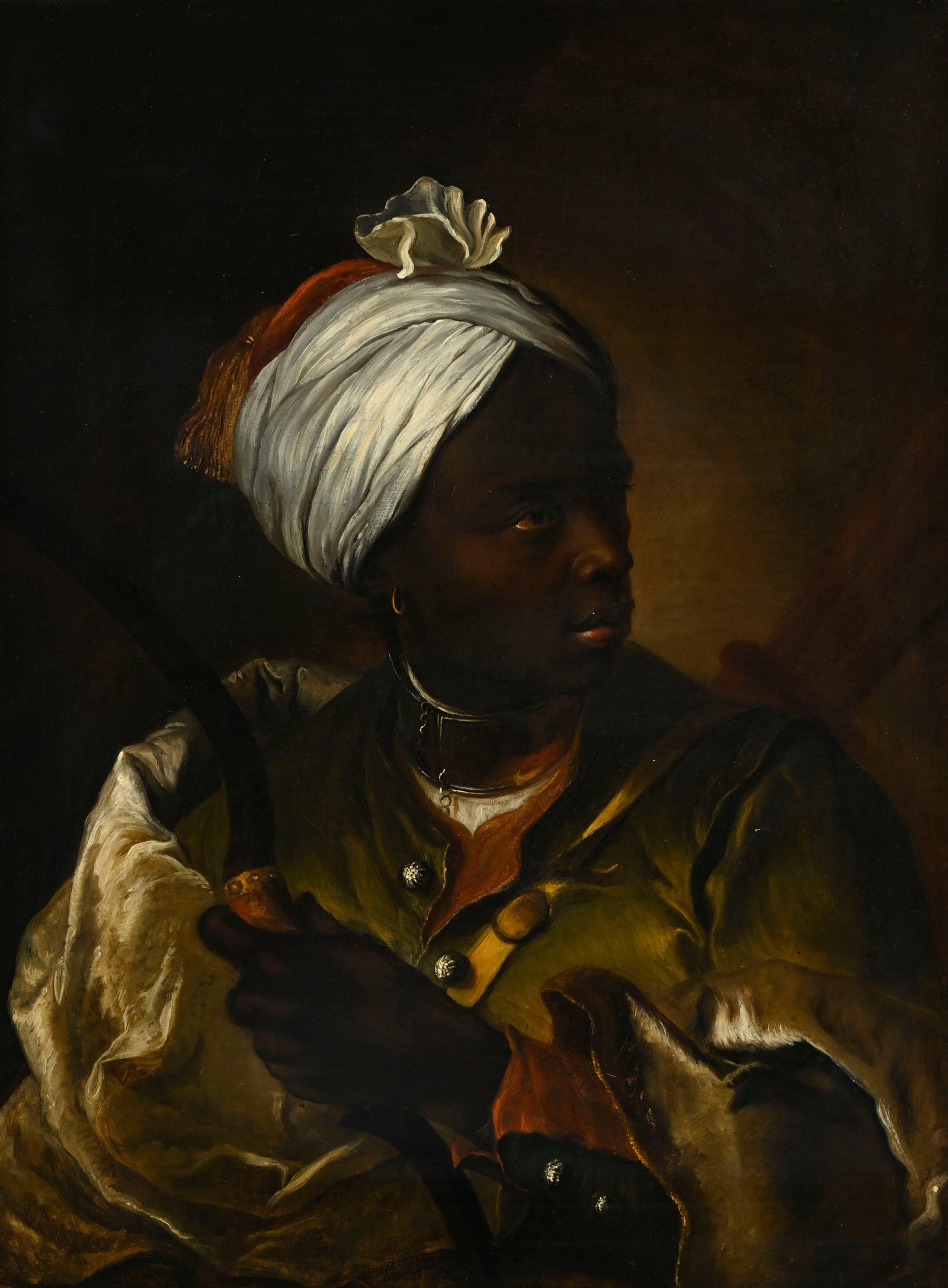 Hyacinthe Rigaud (1659-1743), suiveur de, Jeune maure tenant un arc, XIXe s., huile sur toile, 62,5x (1 of 4)