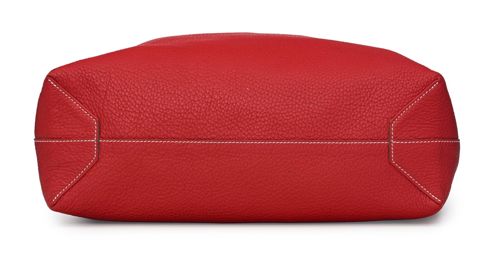 Hermès, sac Double Sens en cuir Clémence rouge et corail, piqué sellier blanc, housse - 6