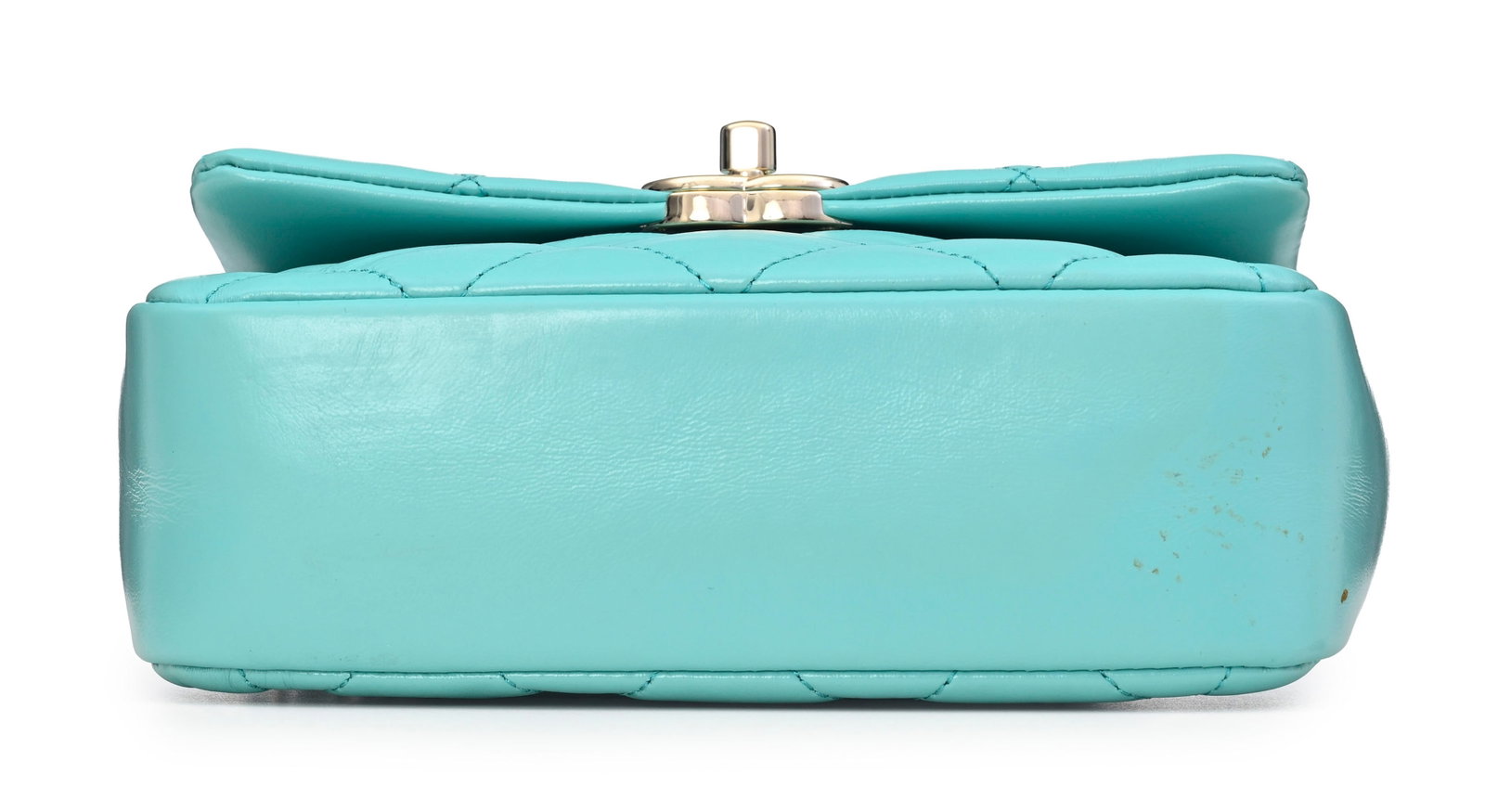 Chanel, sac à rabat Mini Coco Trip en cuir d'agneau turquoise brillant, année 2024, poign& - 3