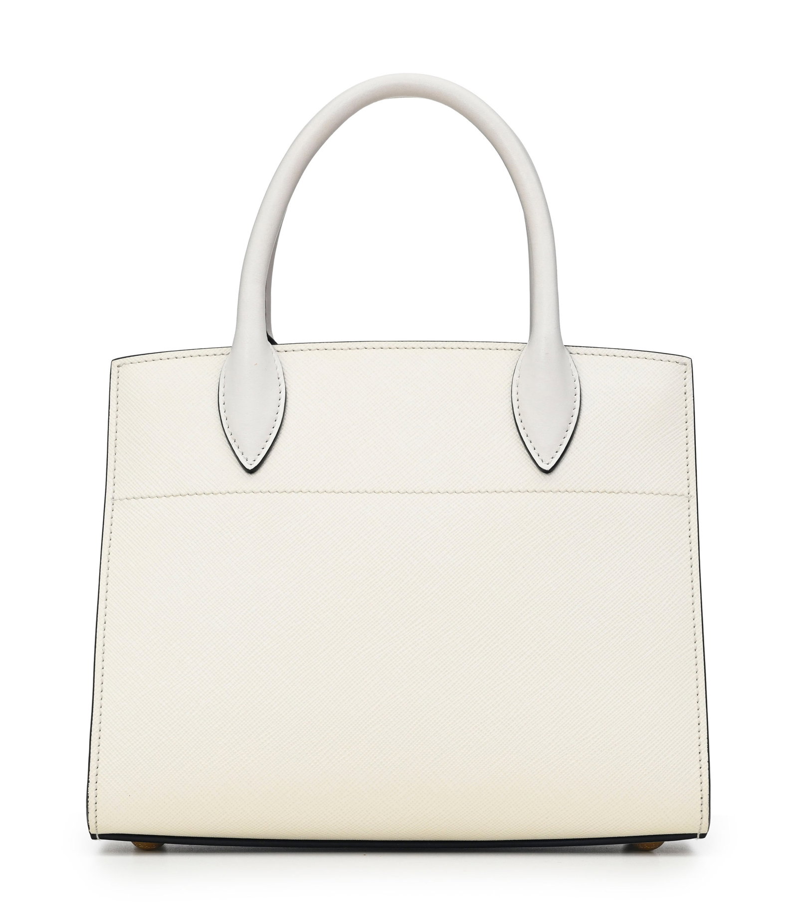 Prada, sac Saffiano City Mini Bibliothèque en cuir blanc saffiano avec soufflet rose, bandouli& - 3